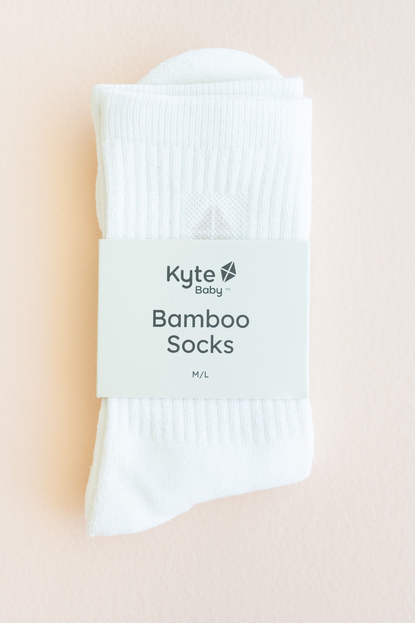 Adult Crew Socks in Cloud shown in packaging