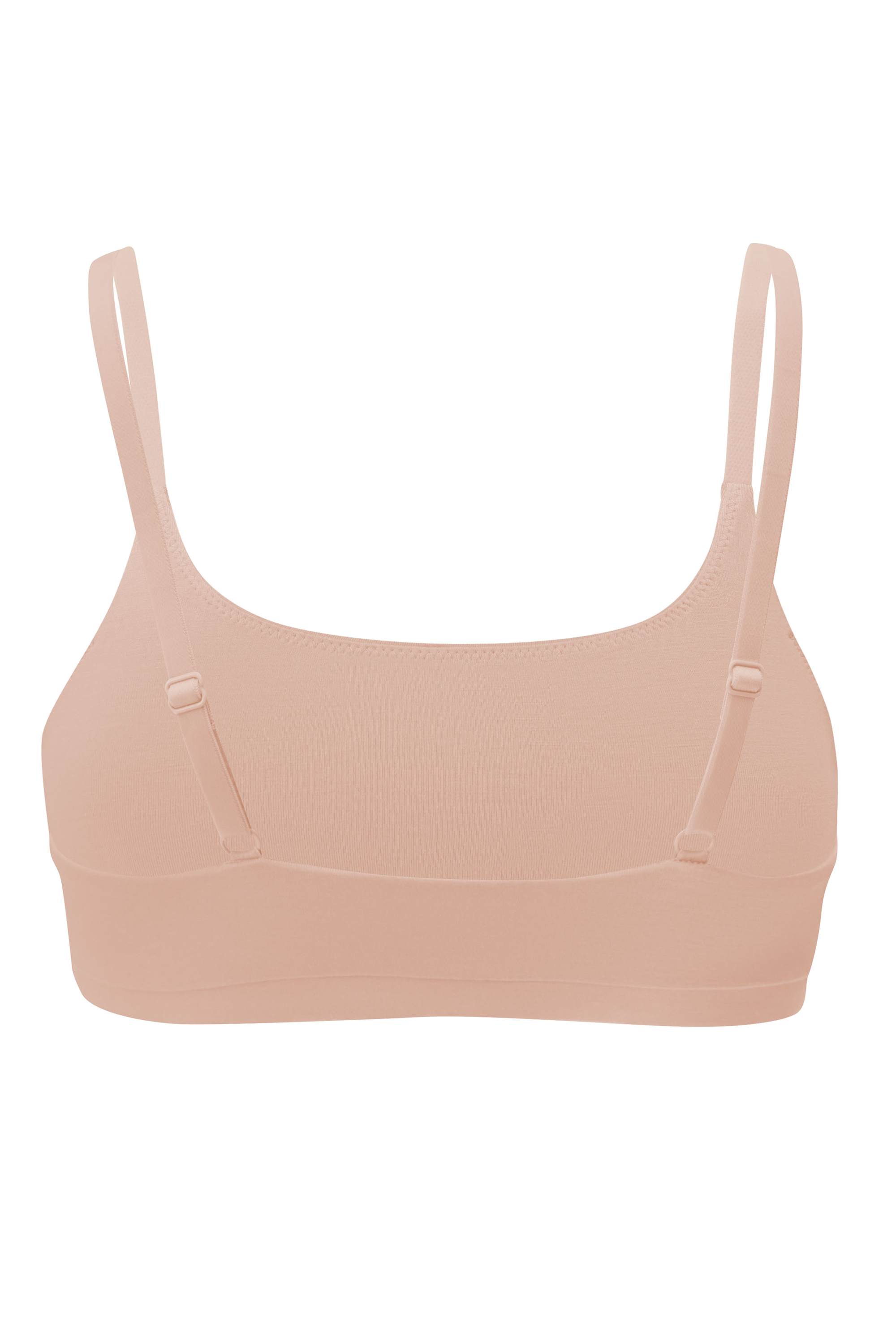 Back of Women's Scoop Neck Bralette in Chai