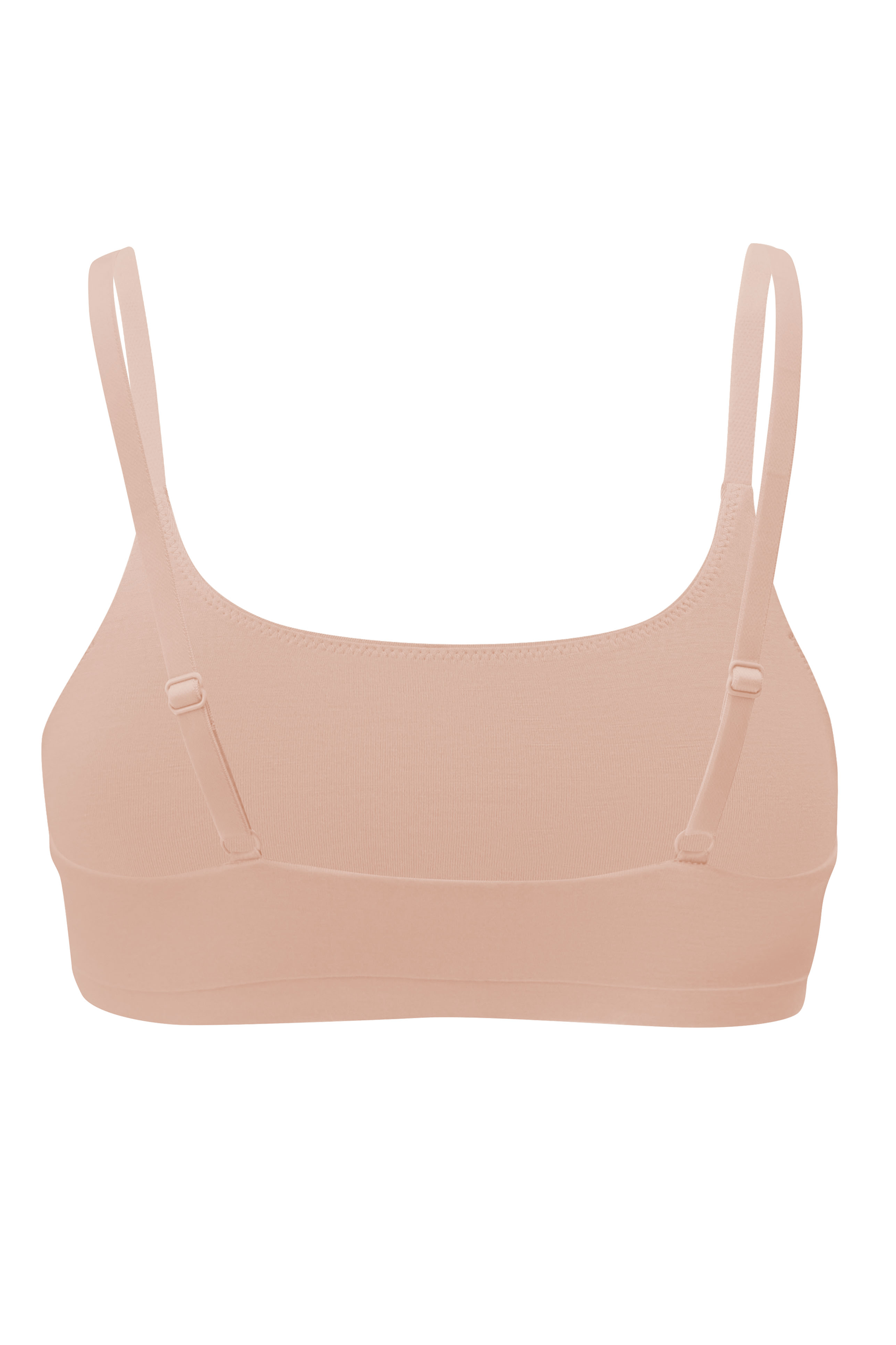 Back of Women's Scoop Neck Bralette in Chai