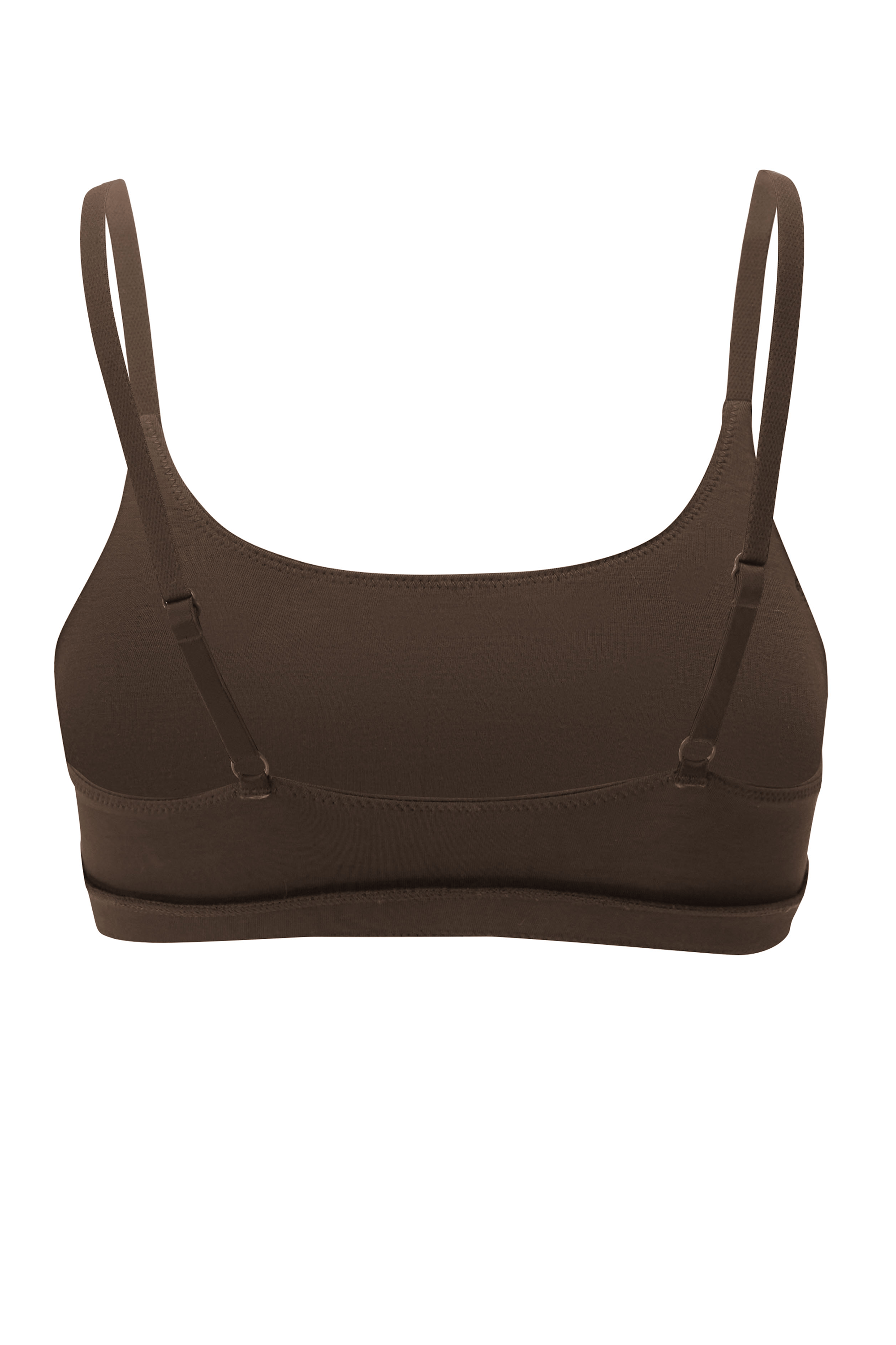 Back of the Women's Scoop Neck Bralette in Toffee