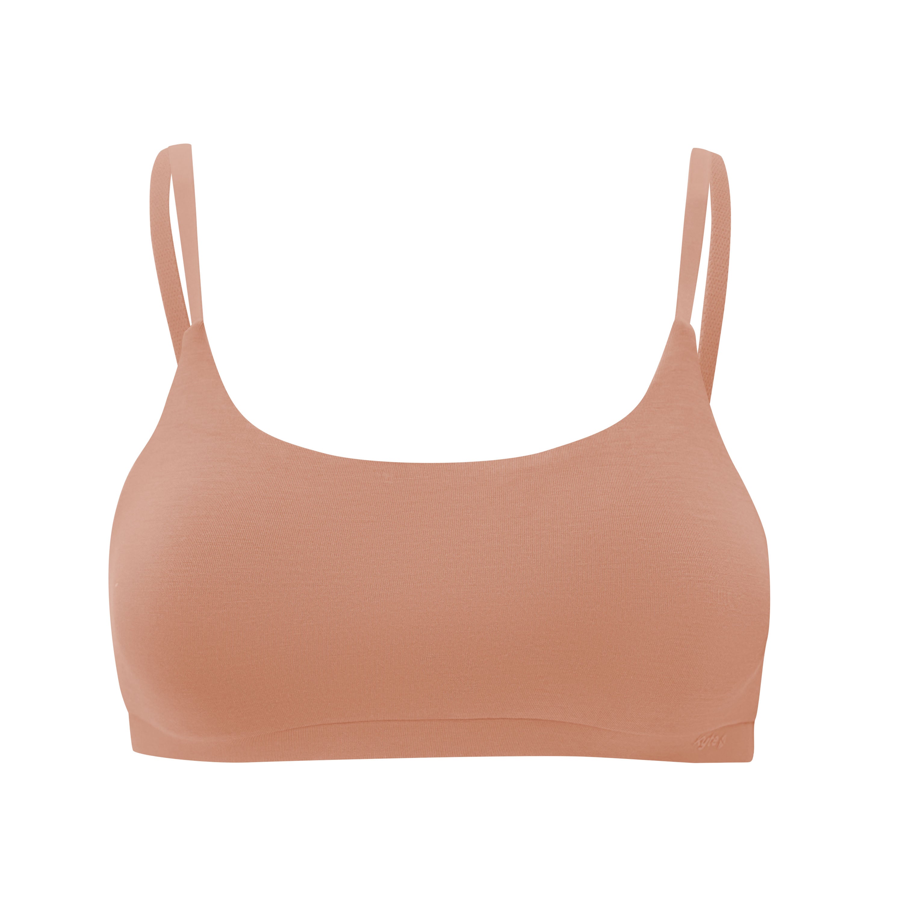 front view of Women's Scoop Neck Bralette in Latte