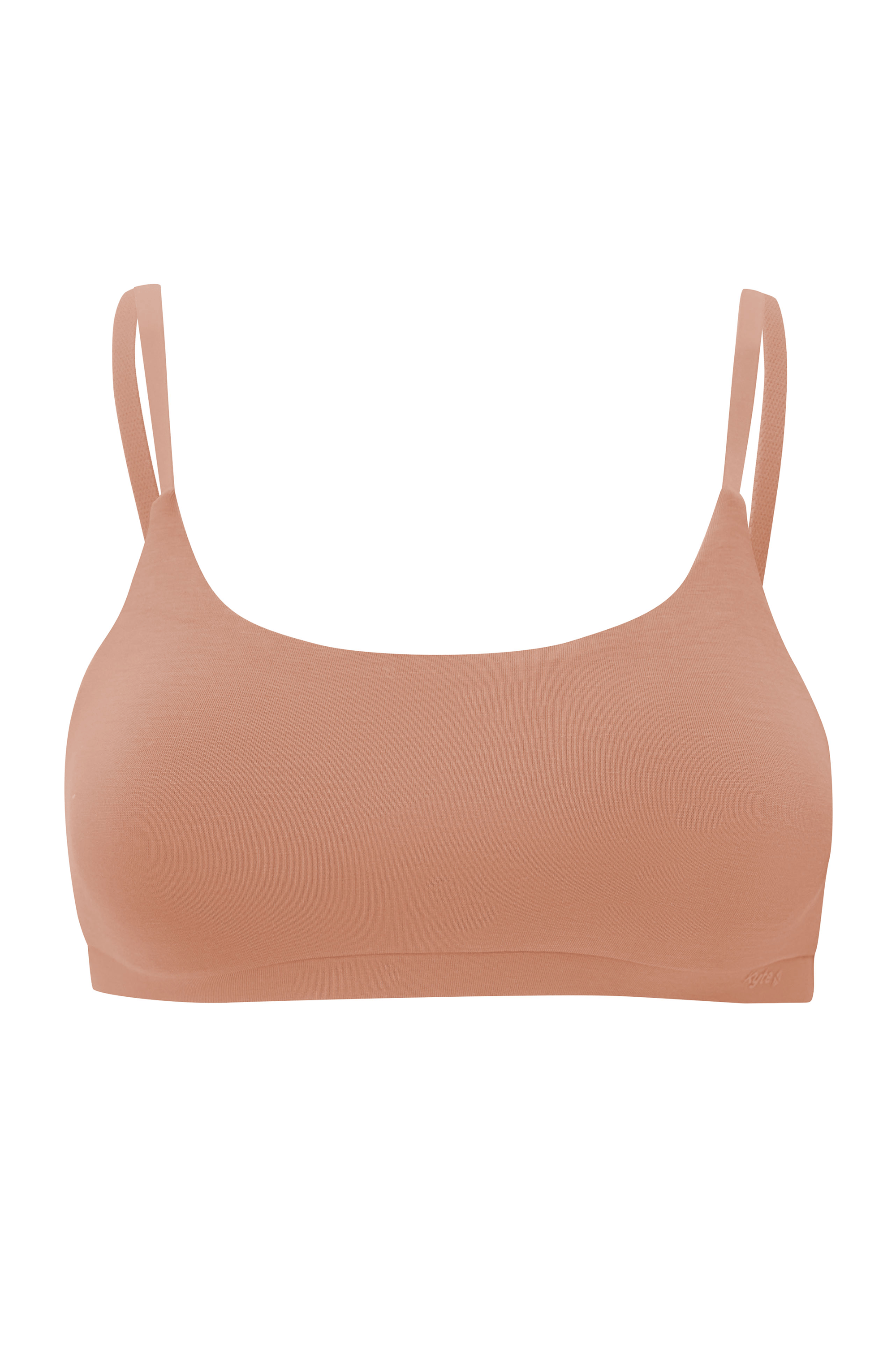 Front of Women's Scoop Neck Bralette in Latte