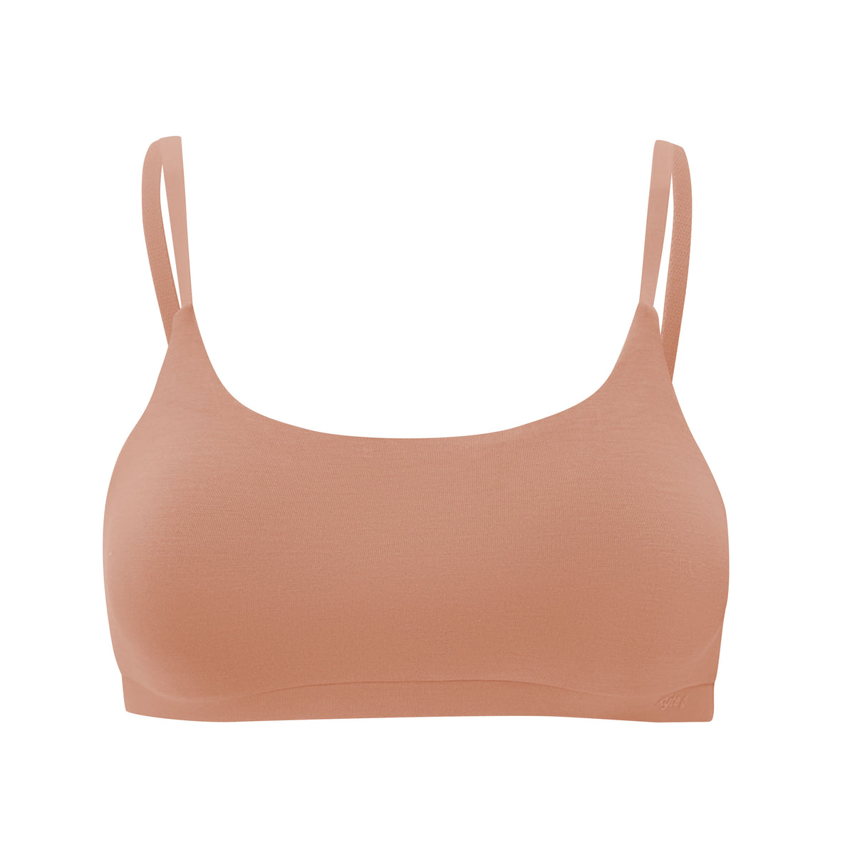 front view of Women's Scoop Neck Bralette in Latte