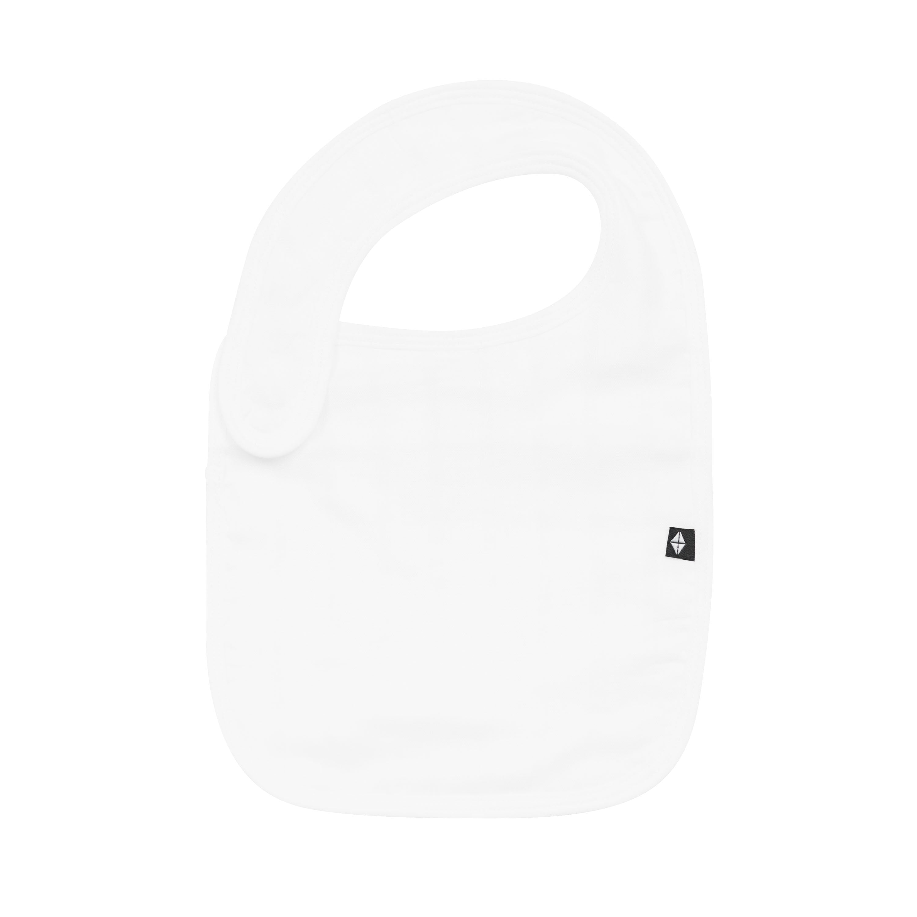 Flat lay of front of Bamboo Muslin Bib in Cloud