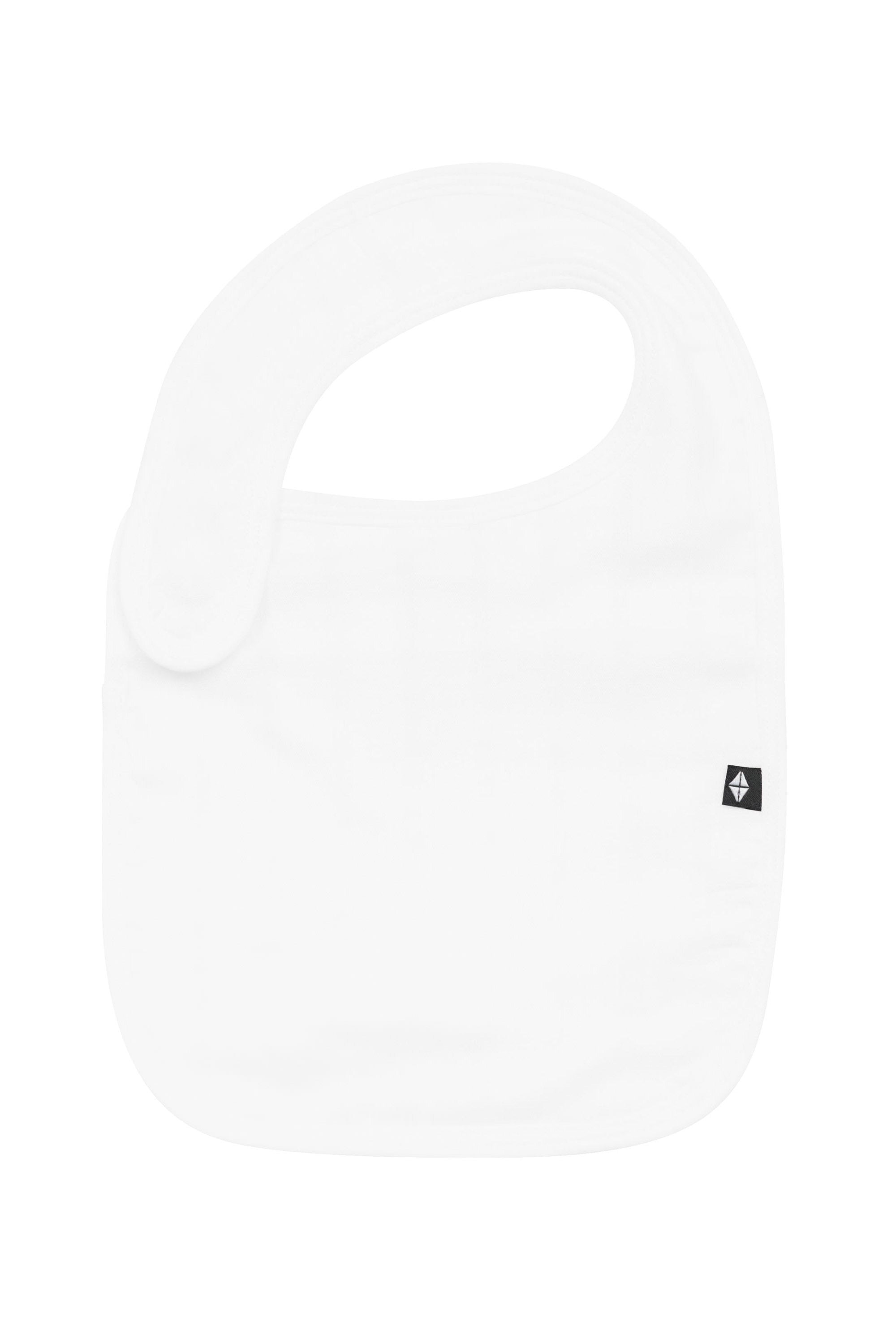 Flat lay of front of Bamboo Muslin Bib in Cloud