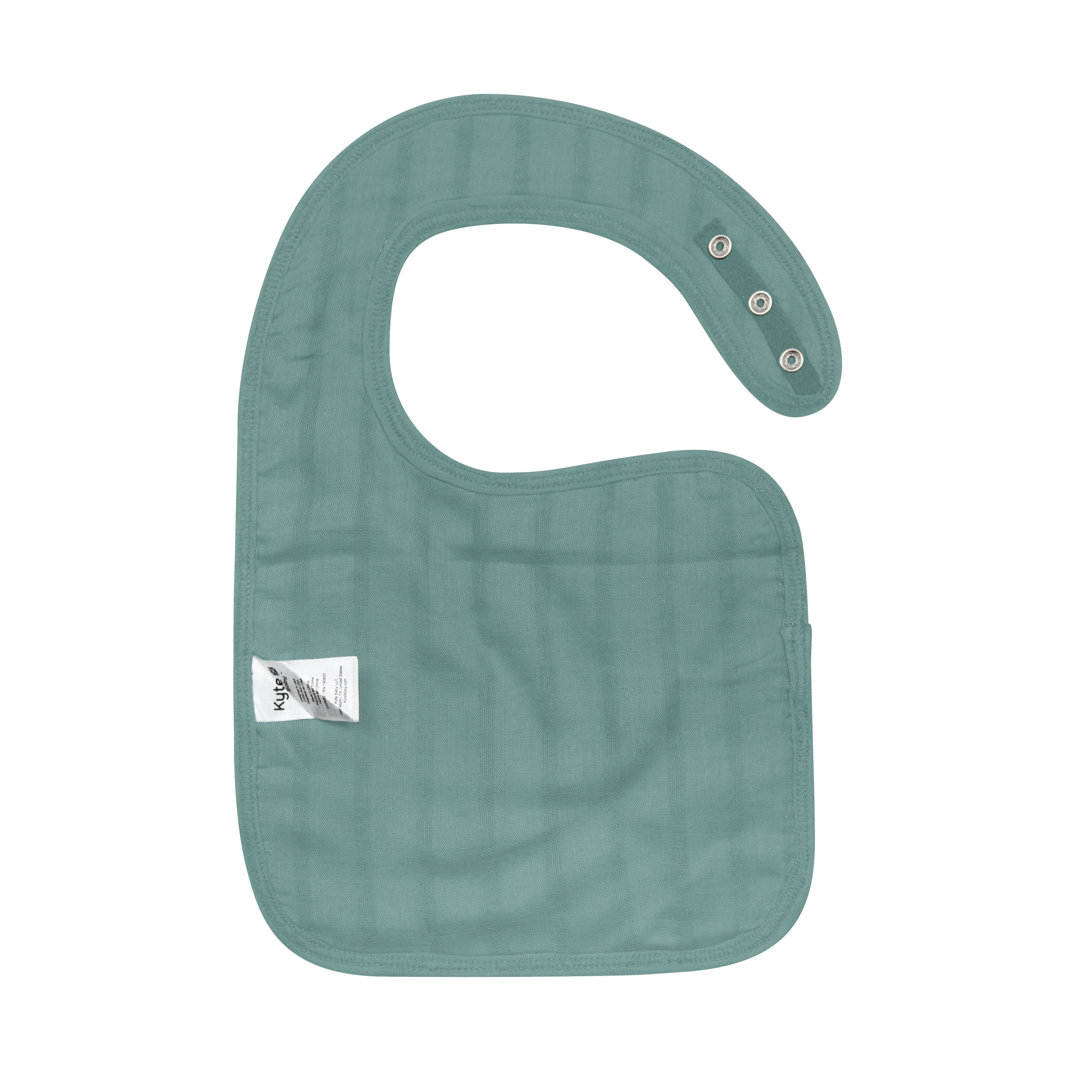 Back of Adjustable Bamboo Muslin Bib in Pine