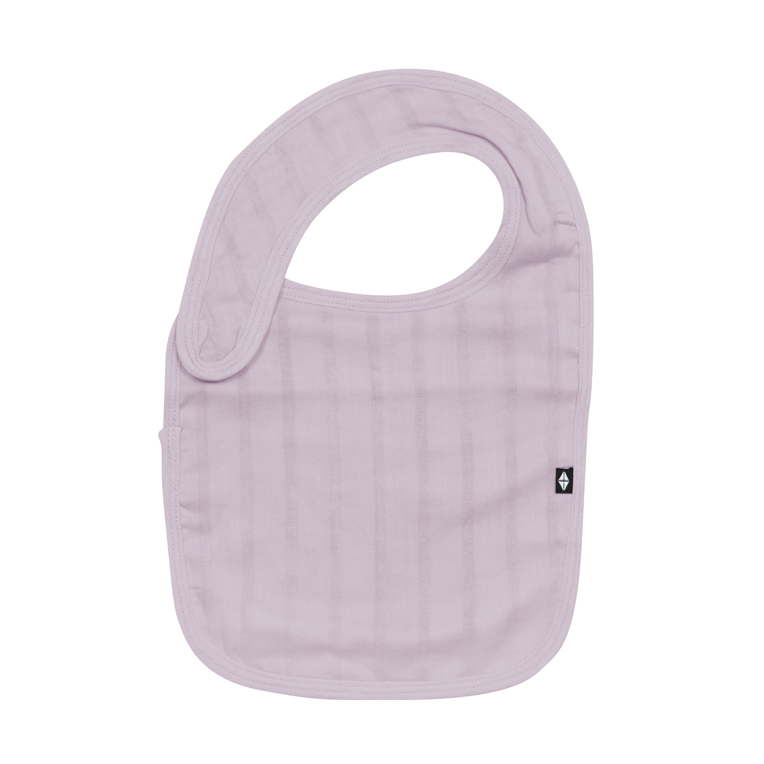 Front of Bamboo Muslin Bib in Wisteria