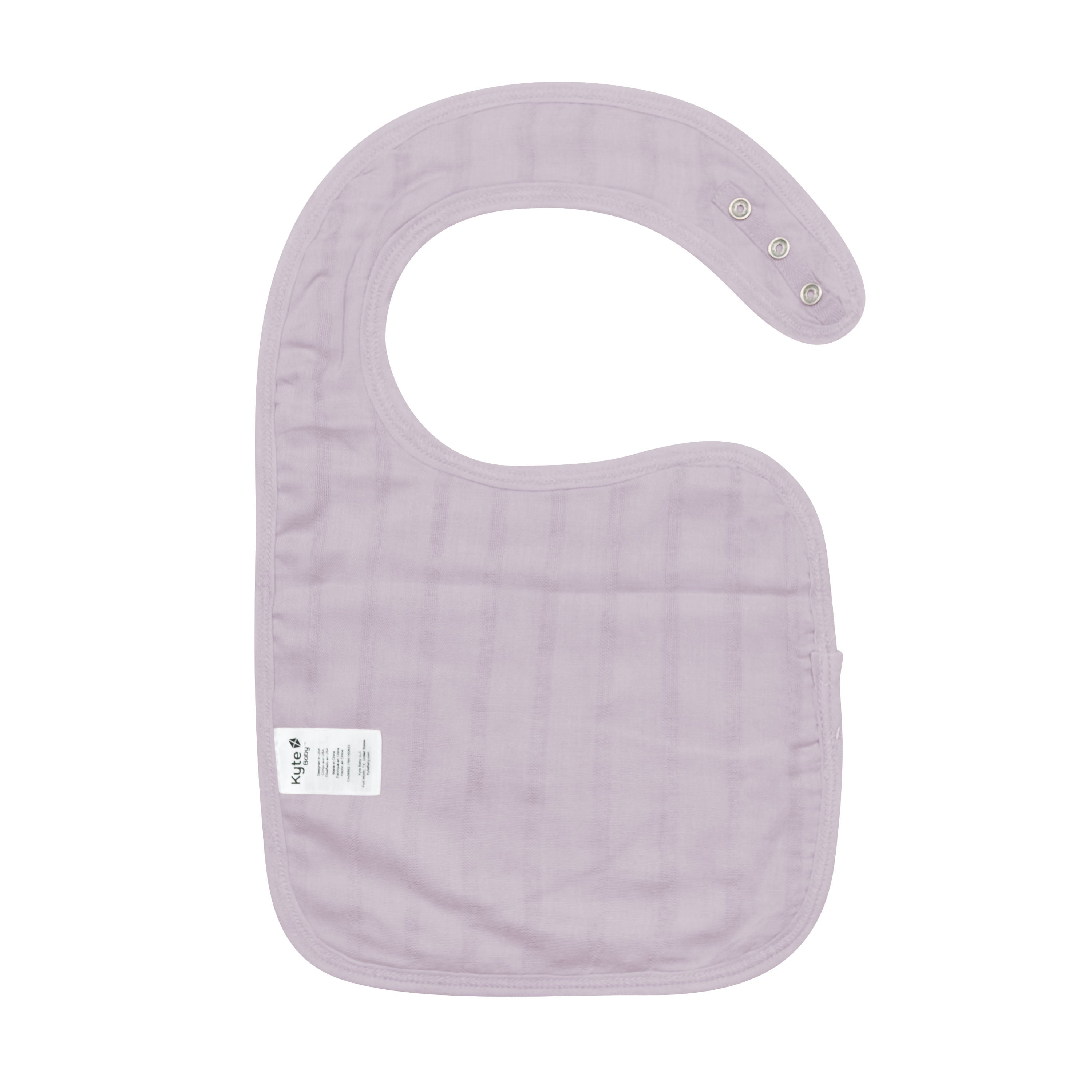 Back of Bamboo Muslin Bib in Wisteria
