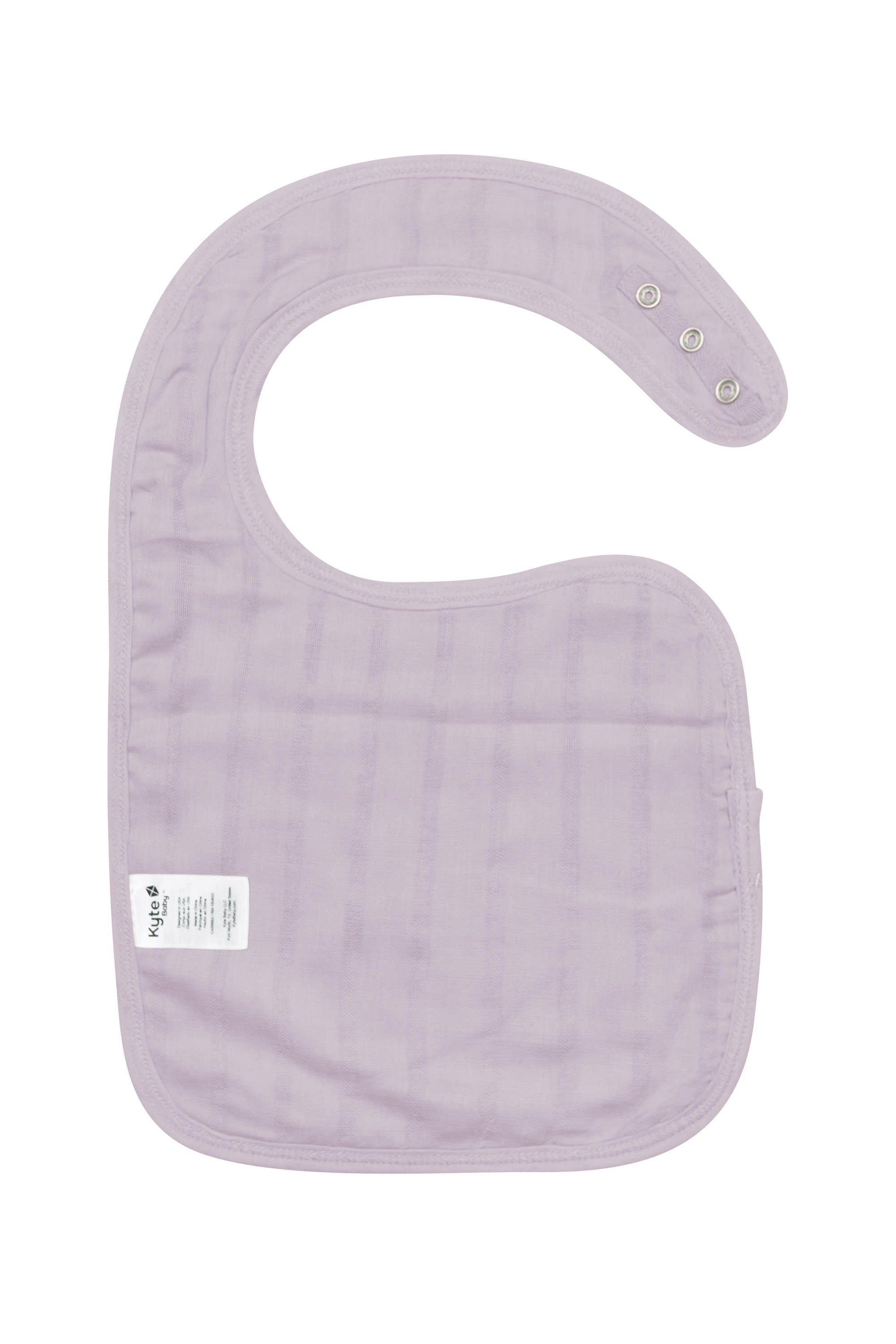 Back of Bamboo Muslin Bib in Wisteria