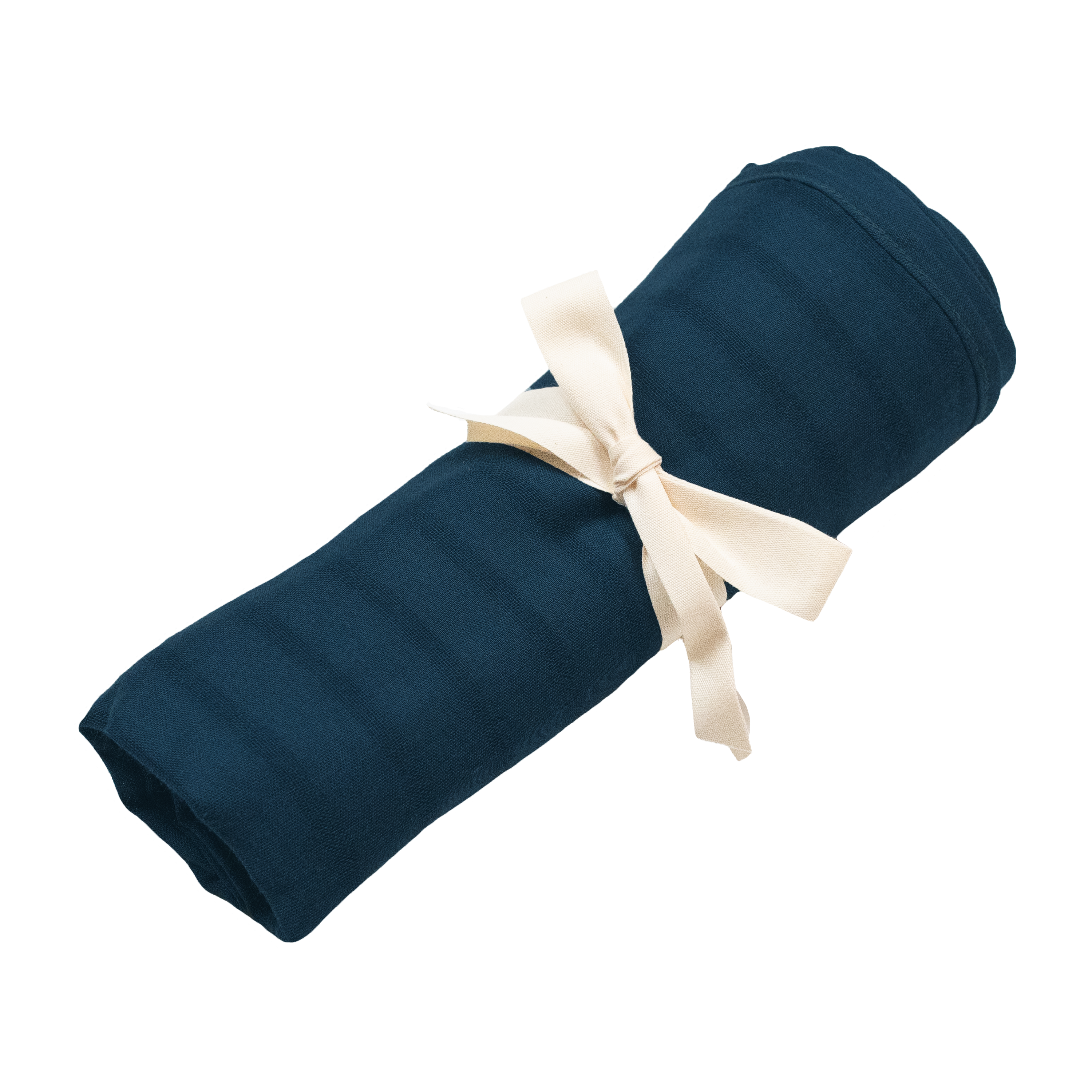 Bamboo Muslin Swaddle Blanket in Oxford Blue
