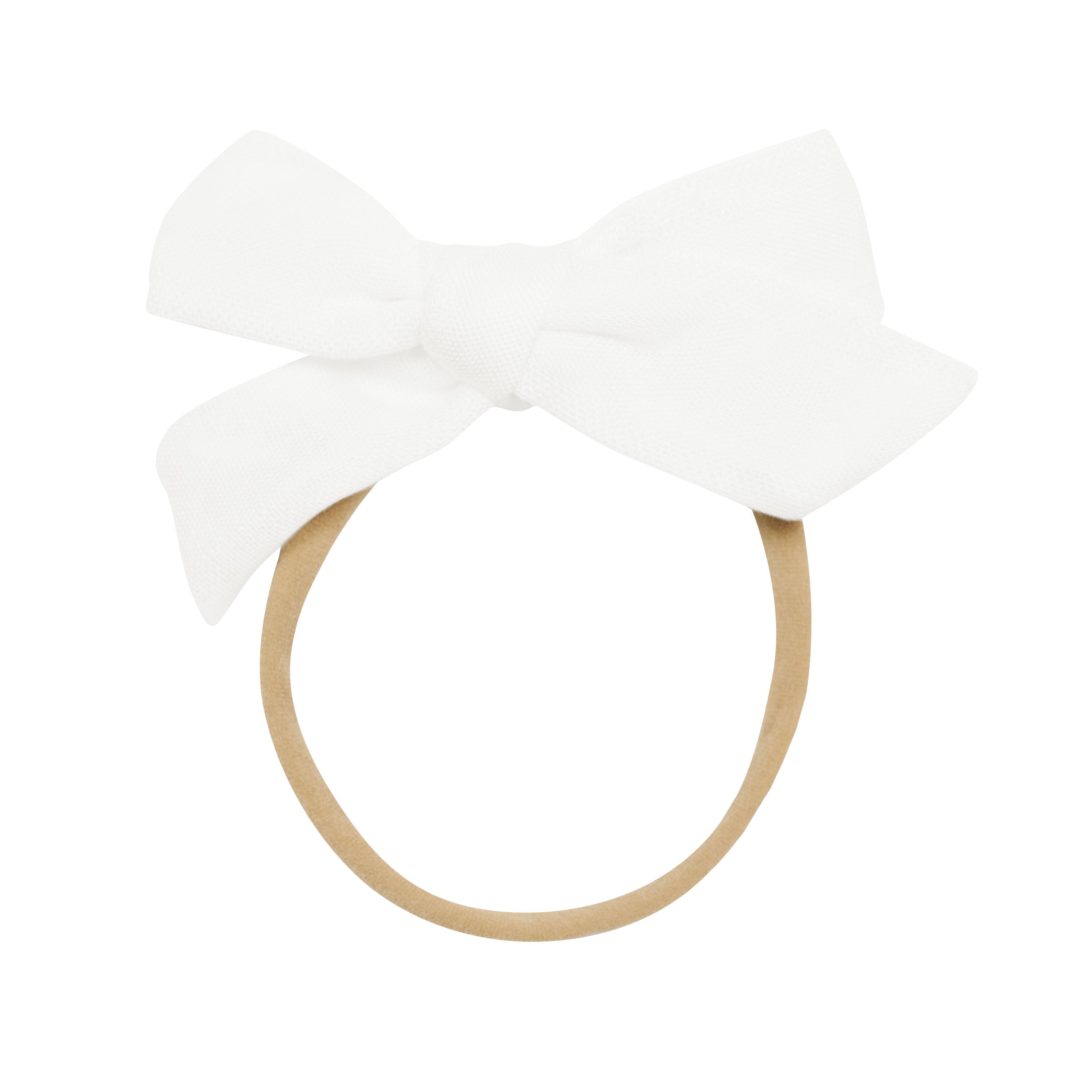 Medium Bamboo Muslin White Bow