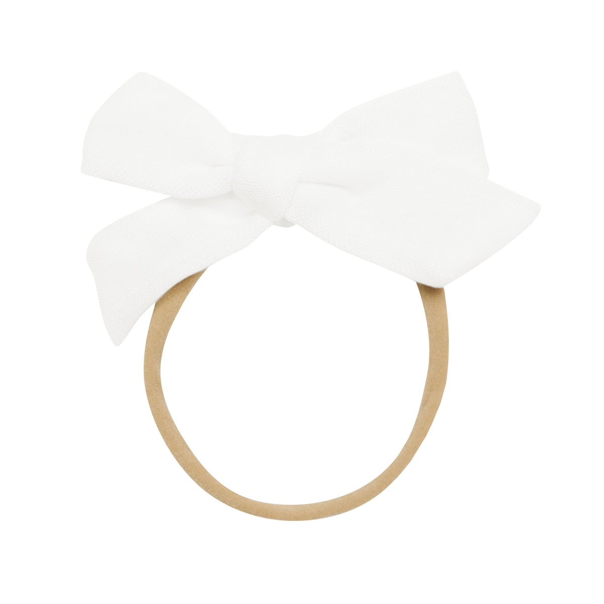 Medium Bamboo Muslin White Bow
