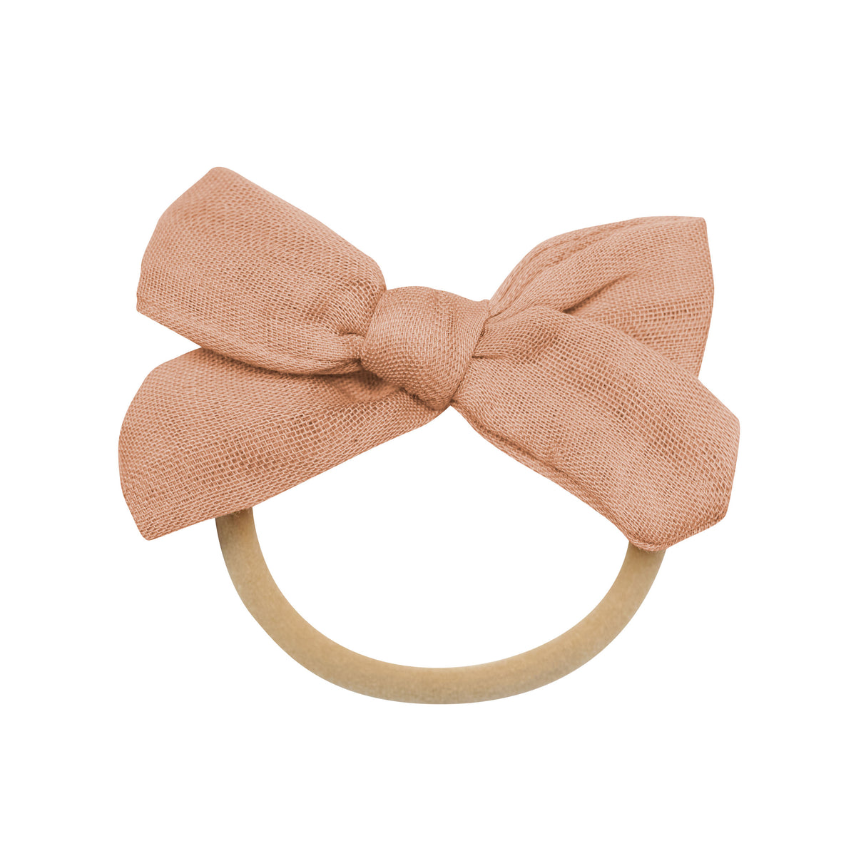 Neutral Bamboo Muslin Medium Bow in Fawn