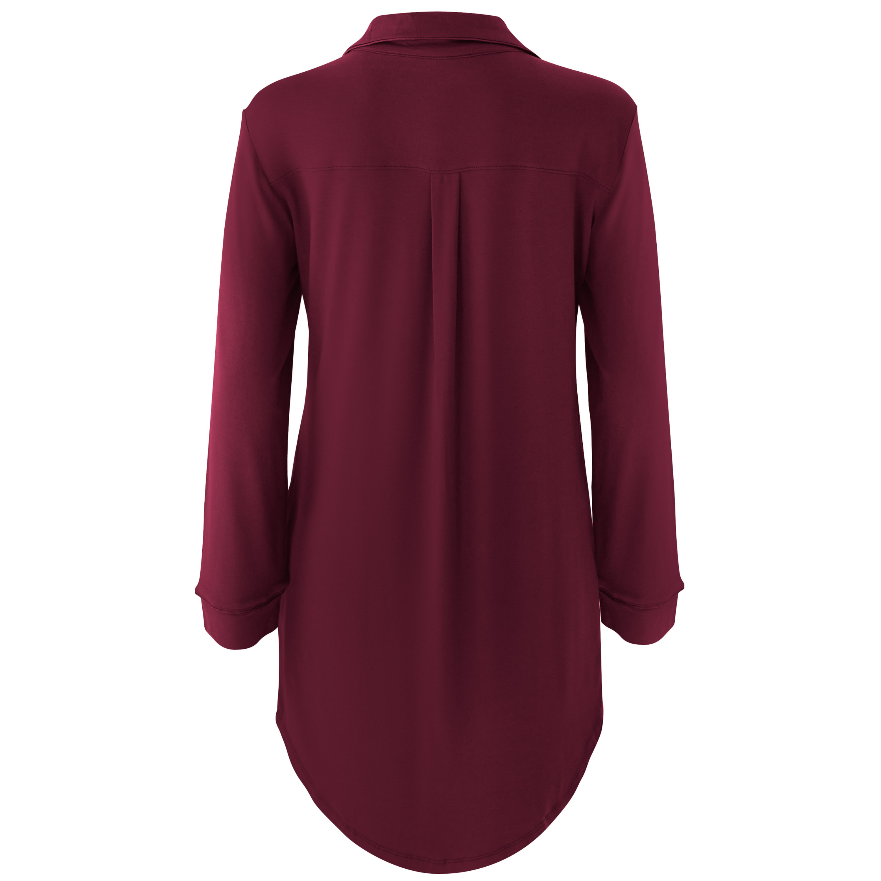 Burgundy night shirt on a white background