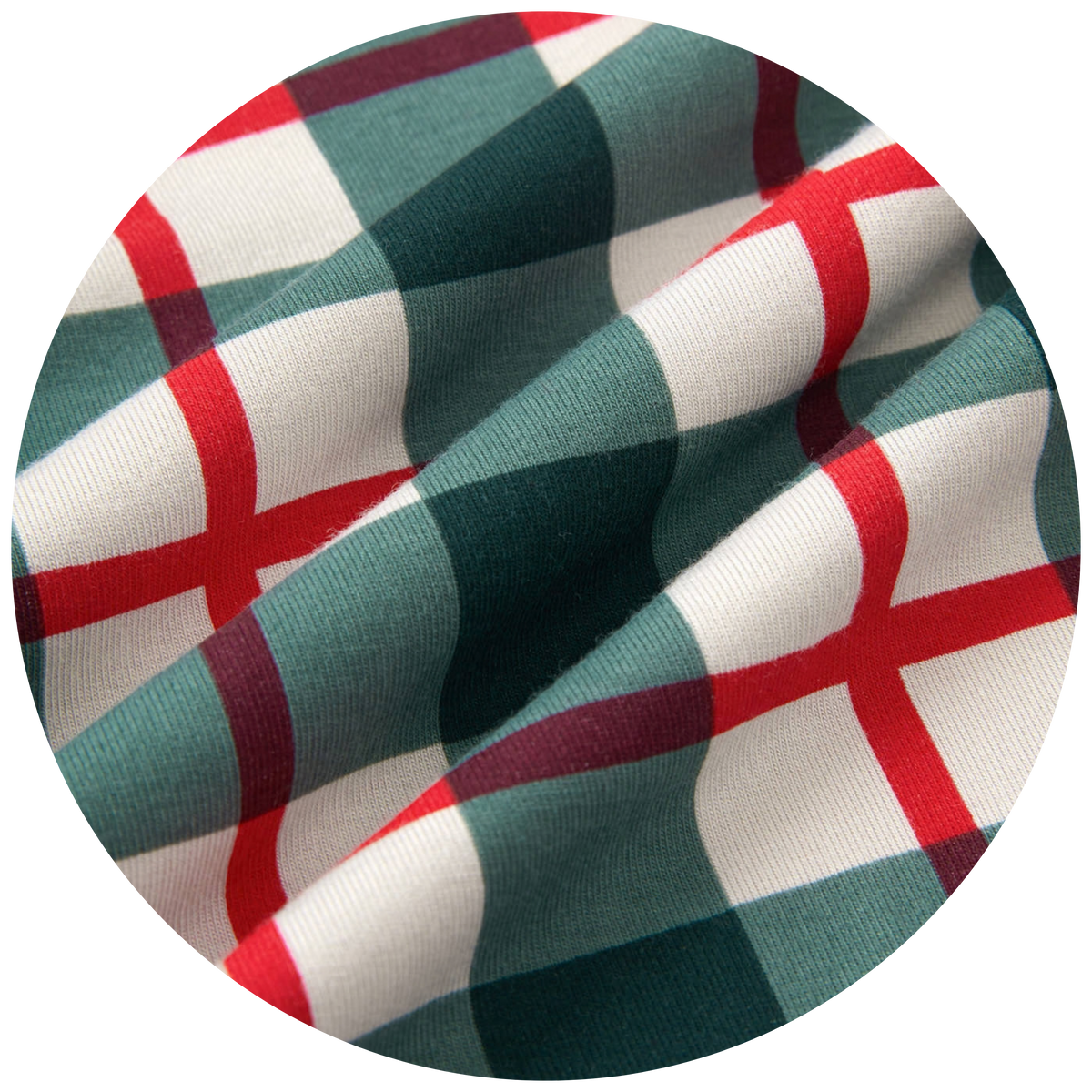 swatch of a red, cream and green plaid