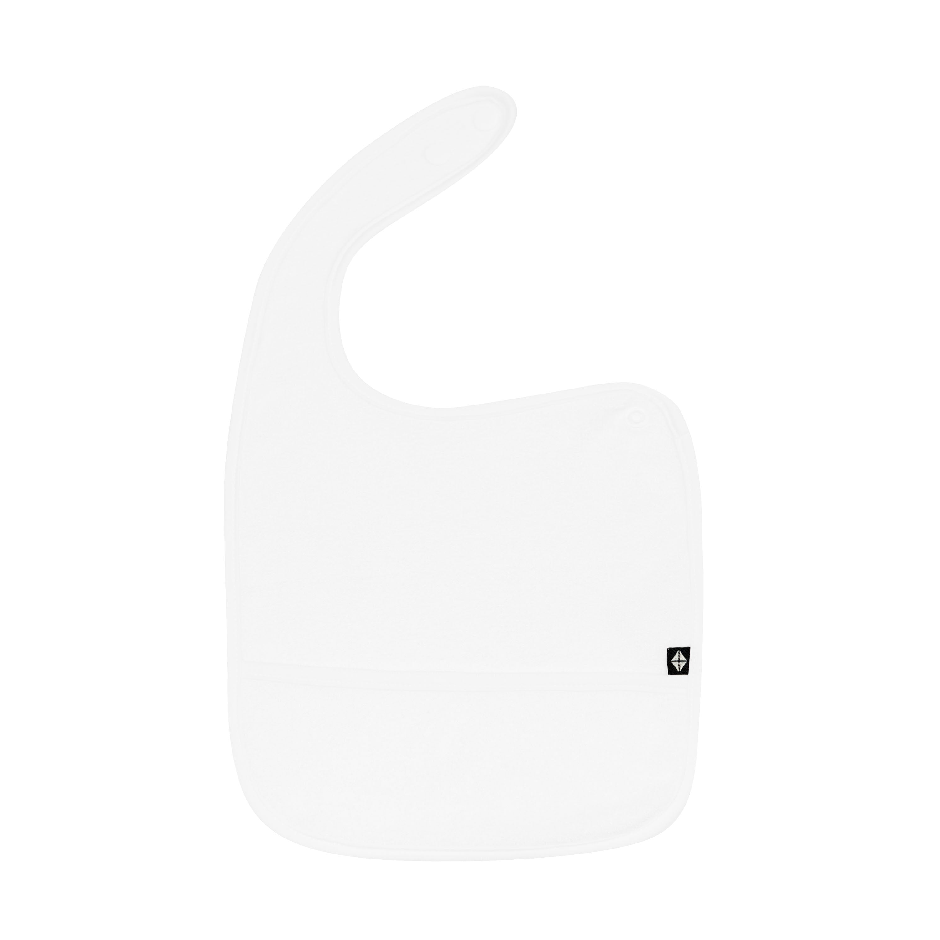 Bamboo Terry Pocket Bib in Cloud White