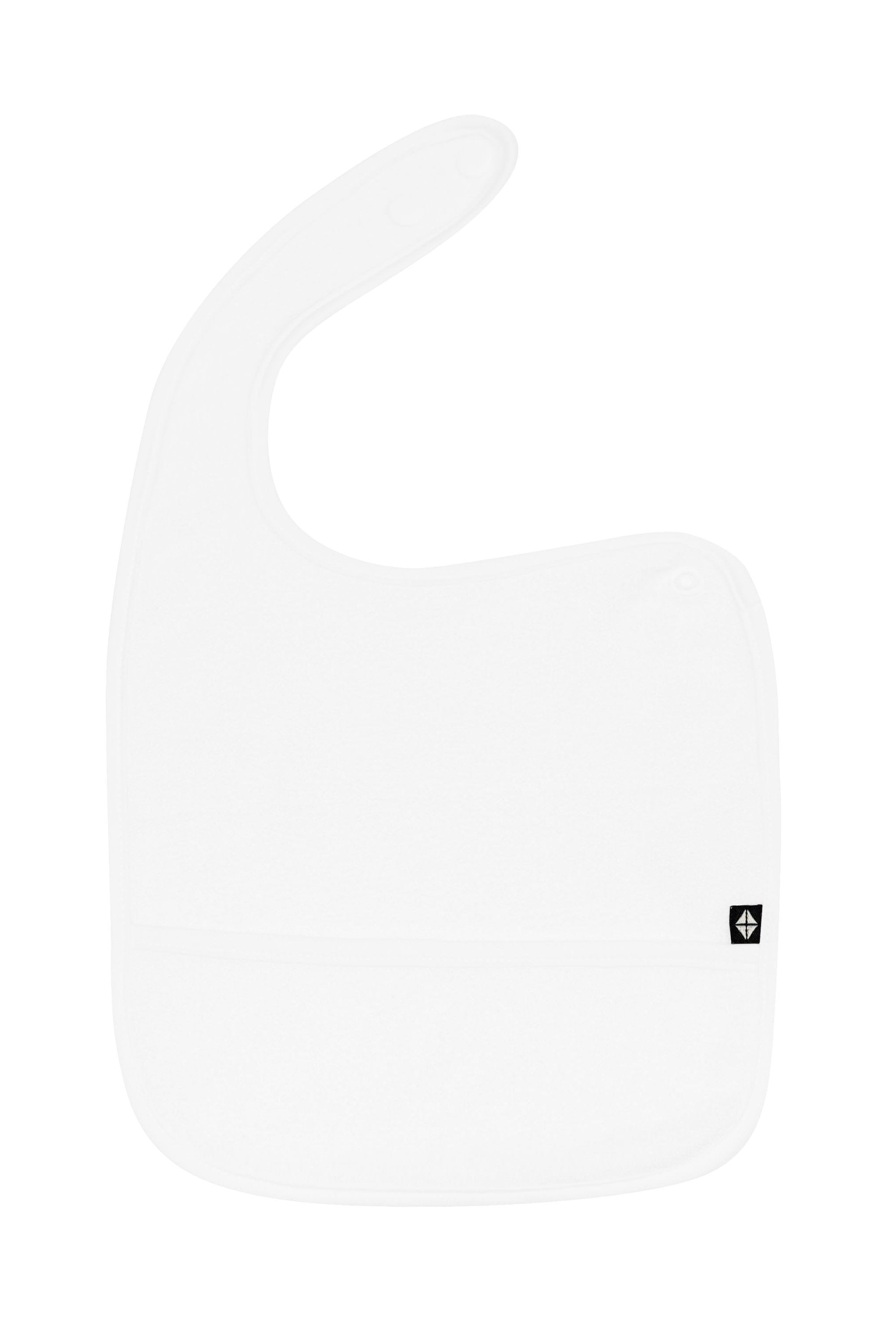 Bamboo Terry Pocket Bib in Cloud White