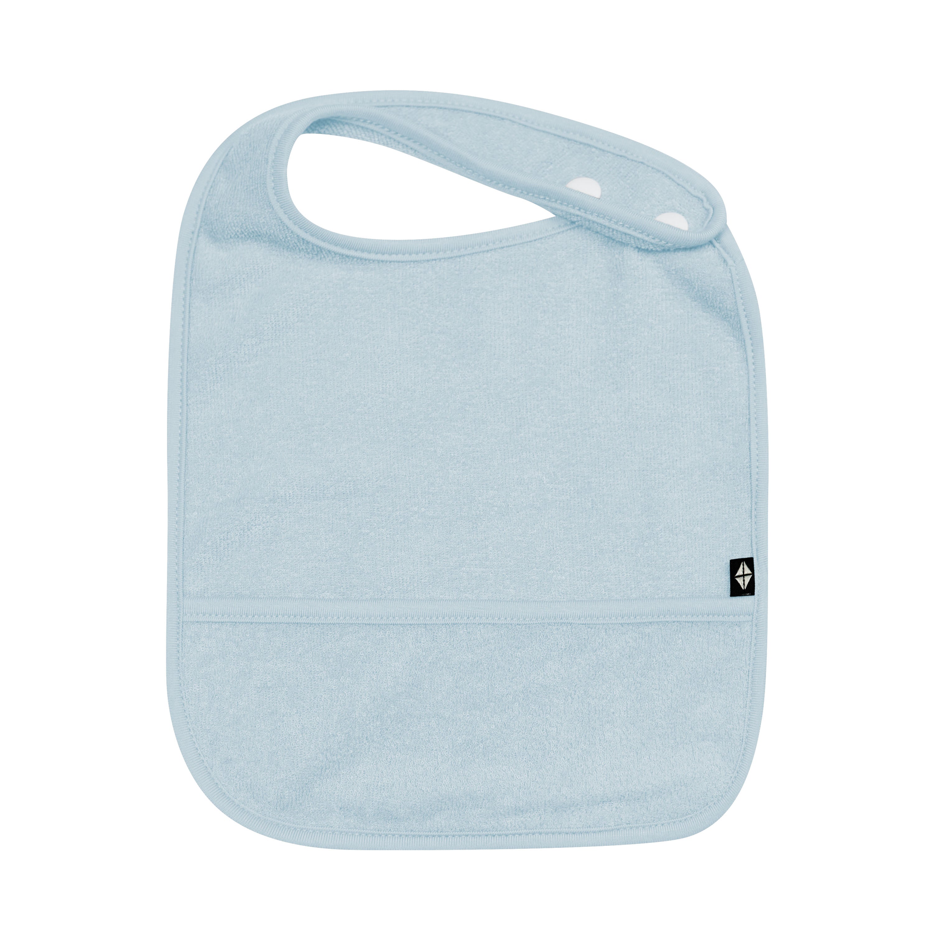 Adjustable Terry Pocket Bib in Slate Blue