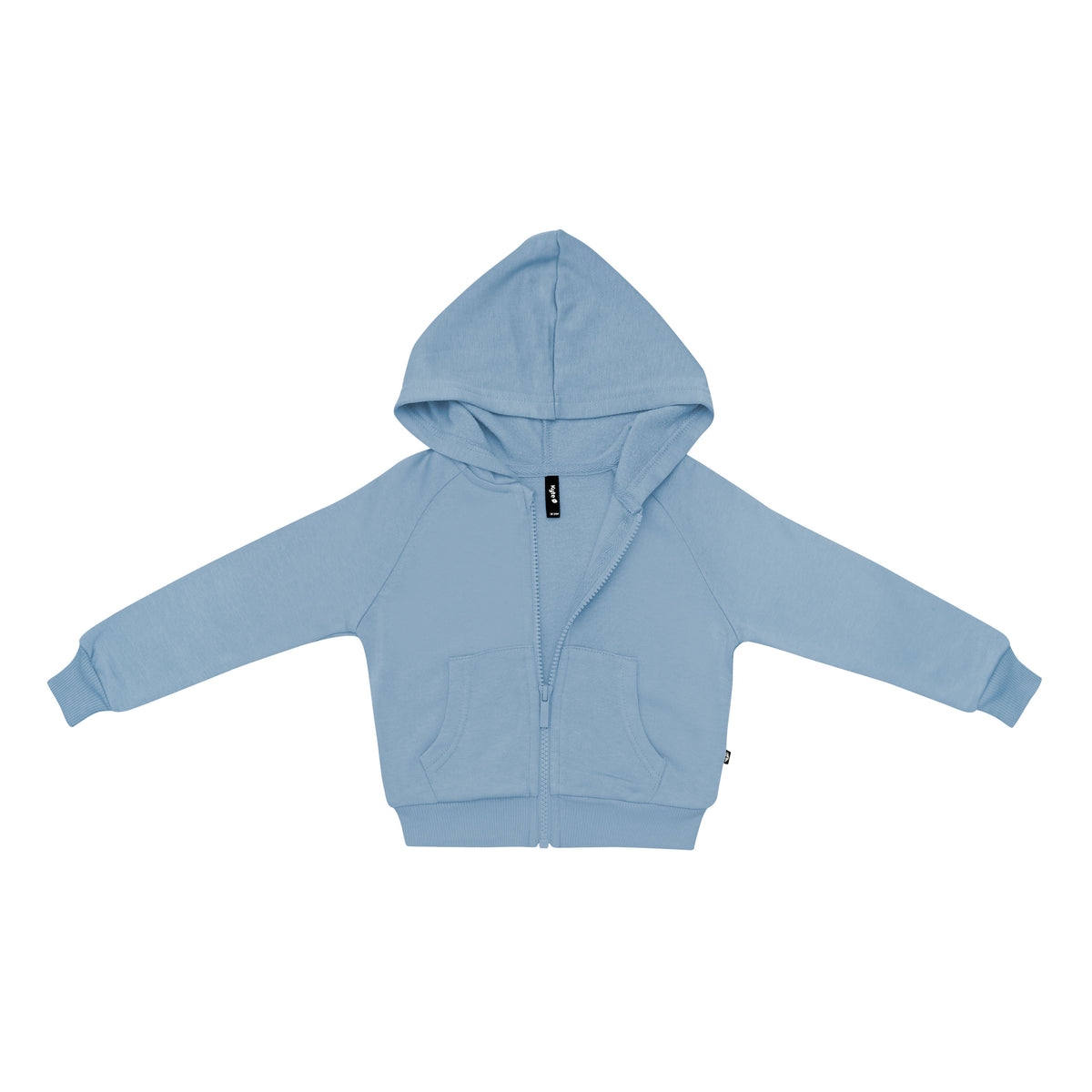 Fleece Zip Up Hoodie in Slate shown unzipped