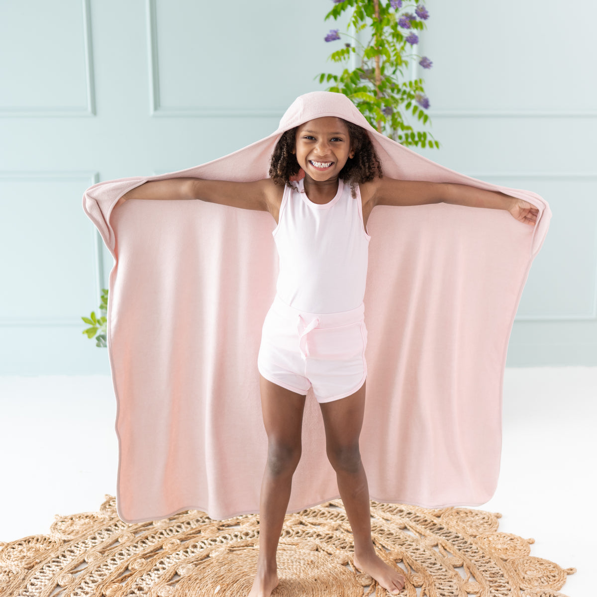 Toddler Hooded Bath Towel in Blush