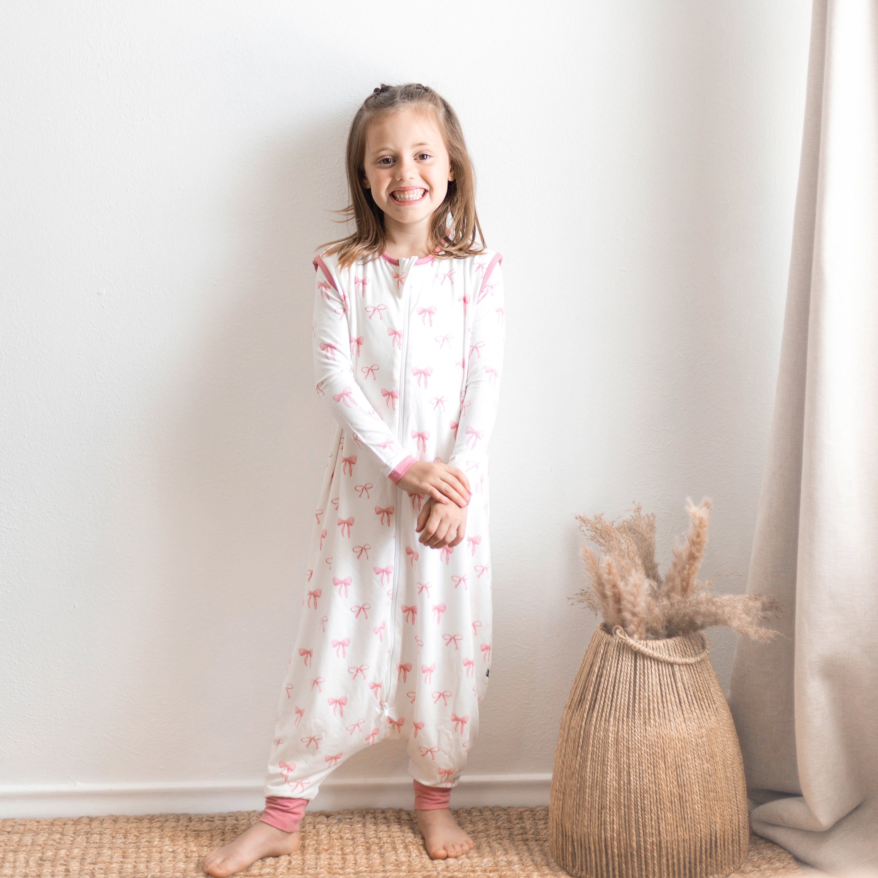 Child girl modeling Sleep Bag Walker in Bow 0.5