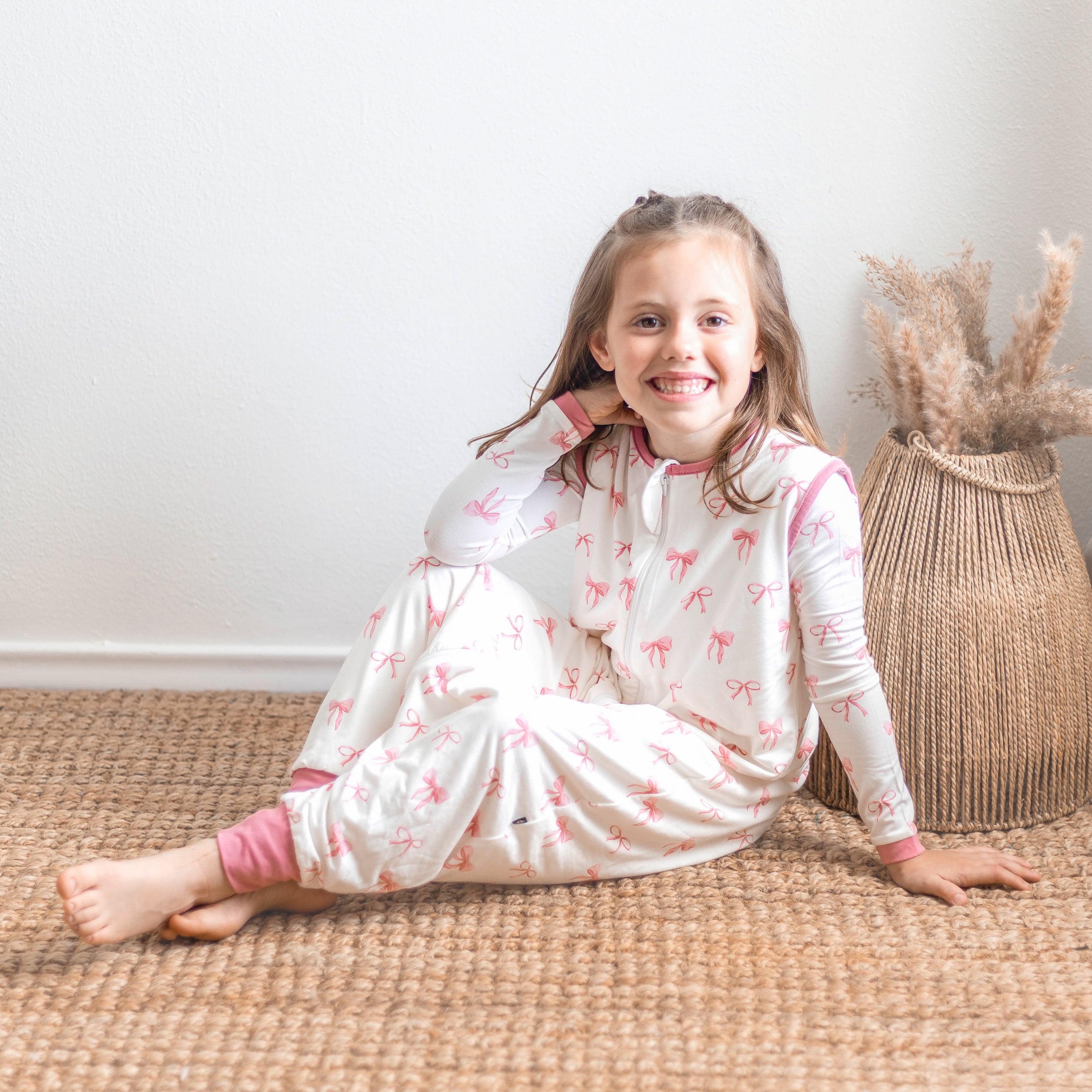 Child girl modeling Sleep Bag Walker in Bow 0.5