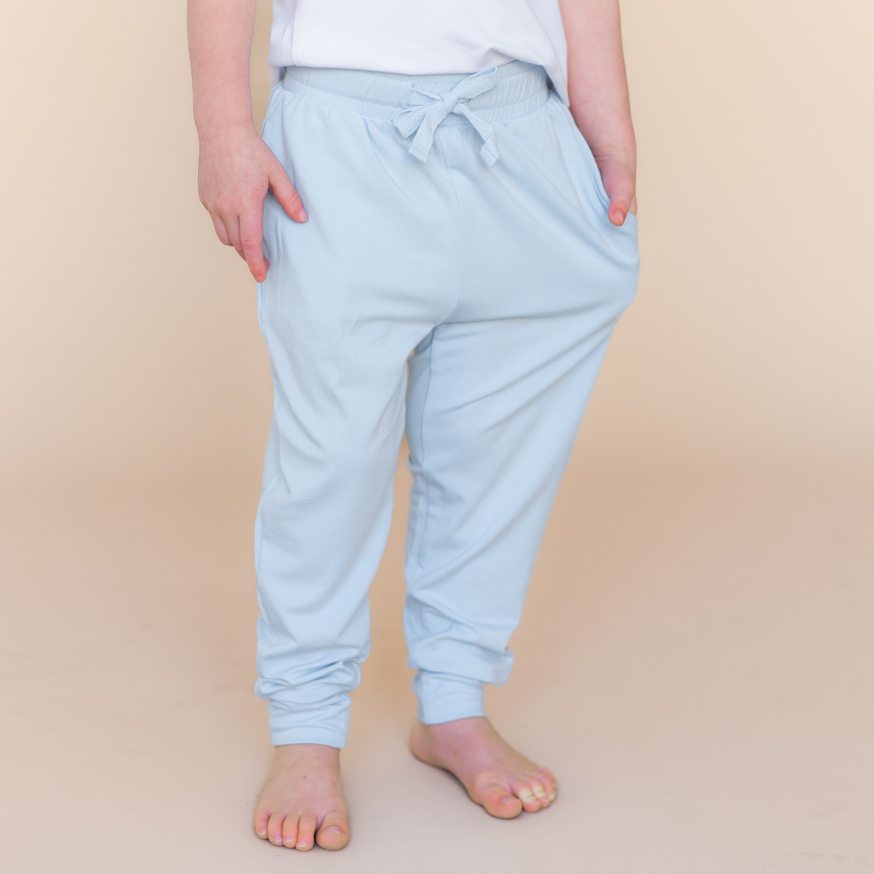 Toddler Jogger Pant in Breeze shown on a young model