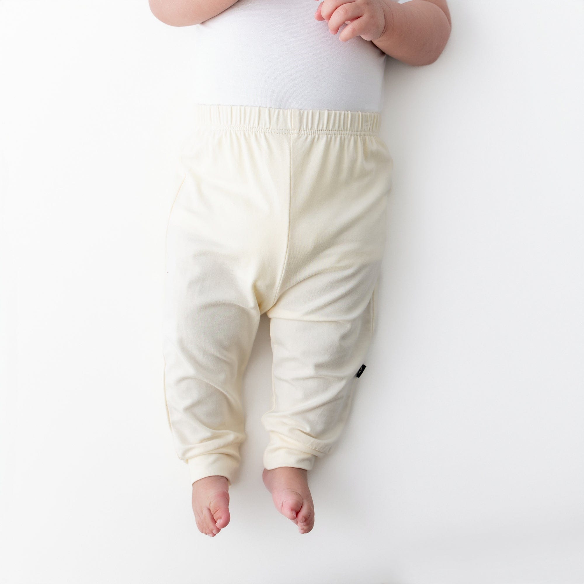 Pant in Chamomile shown on an infant model