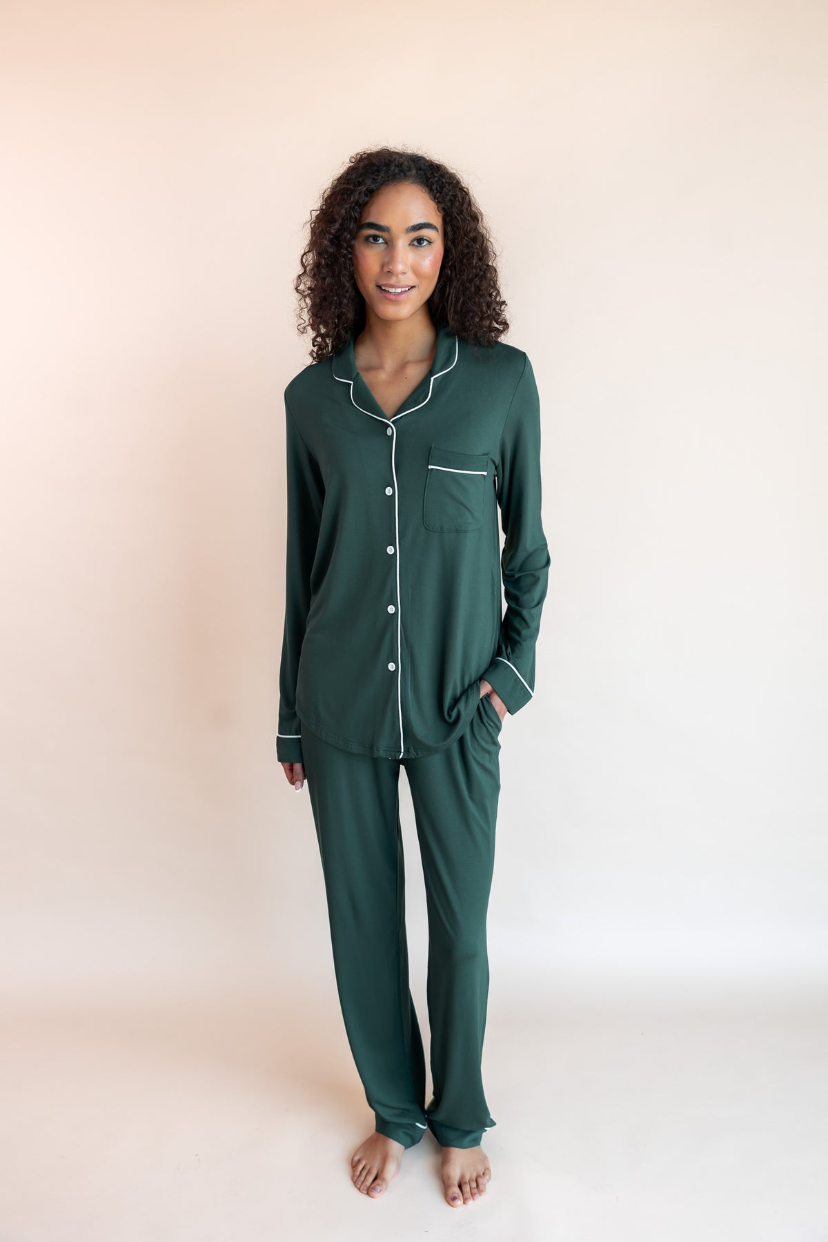 Long-Sleeved Women's Pajama Set in Cypress