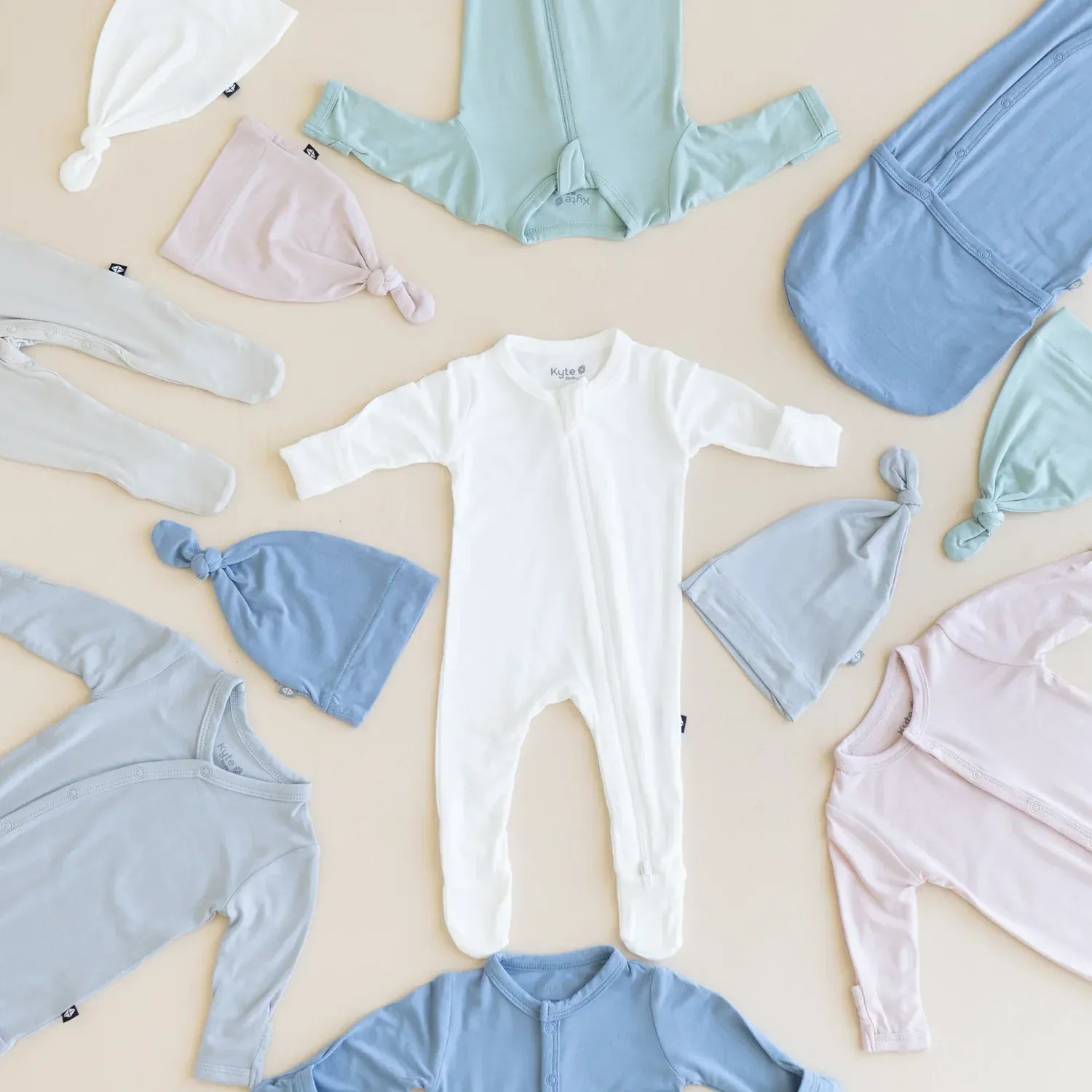 flat lay of kyte baby layette