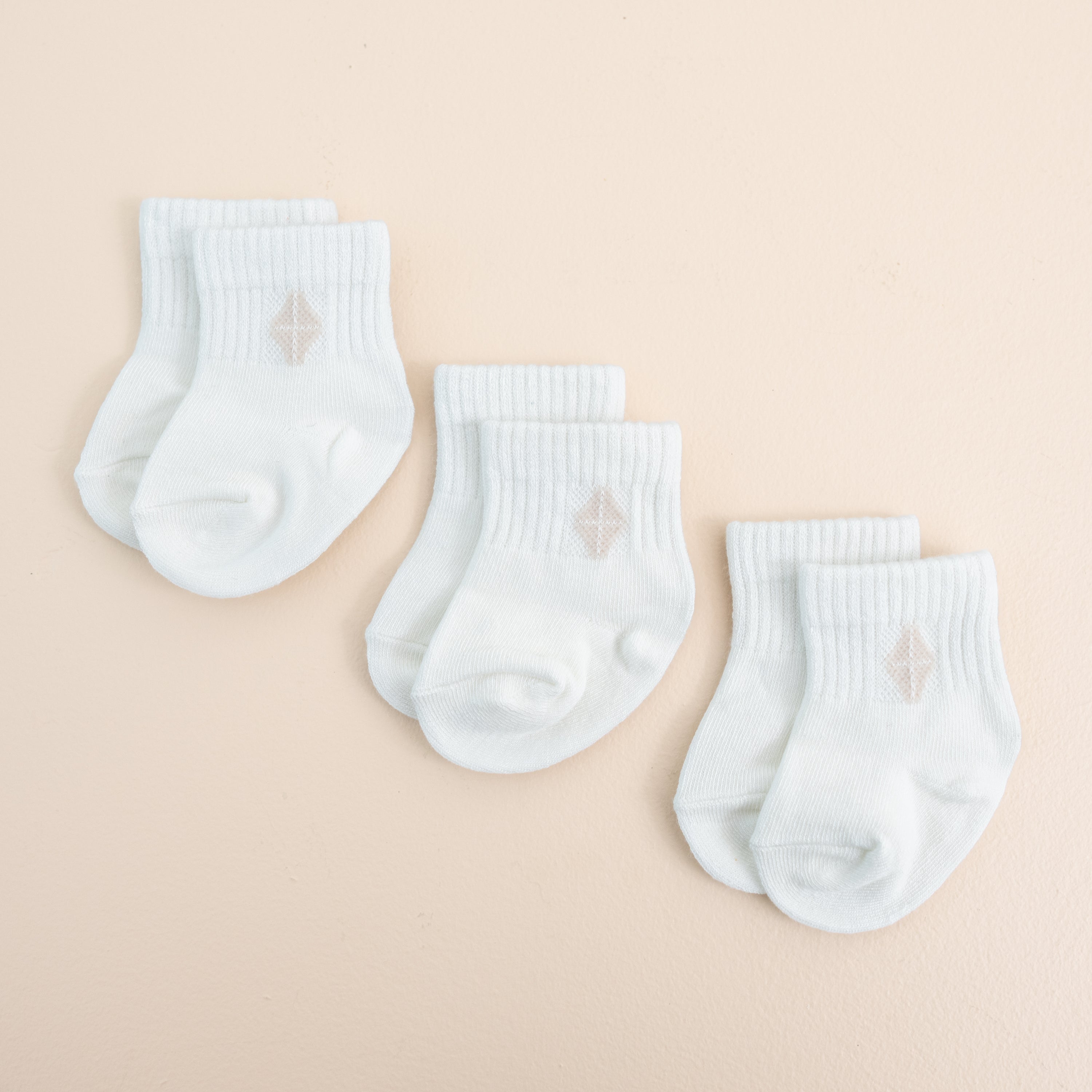 Product photo of the Crew Socks Combo 3-Pack in Cloud shown on a light neutral background