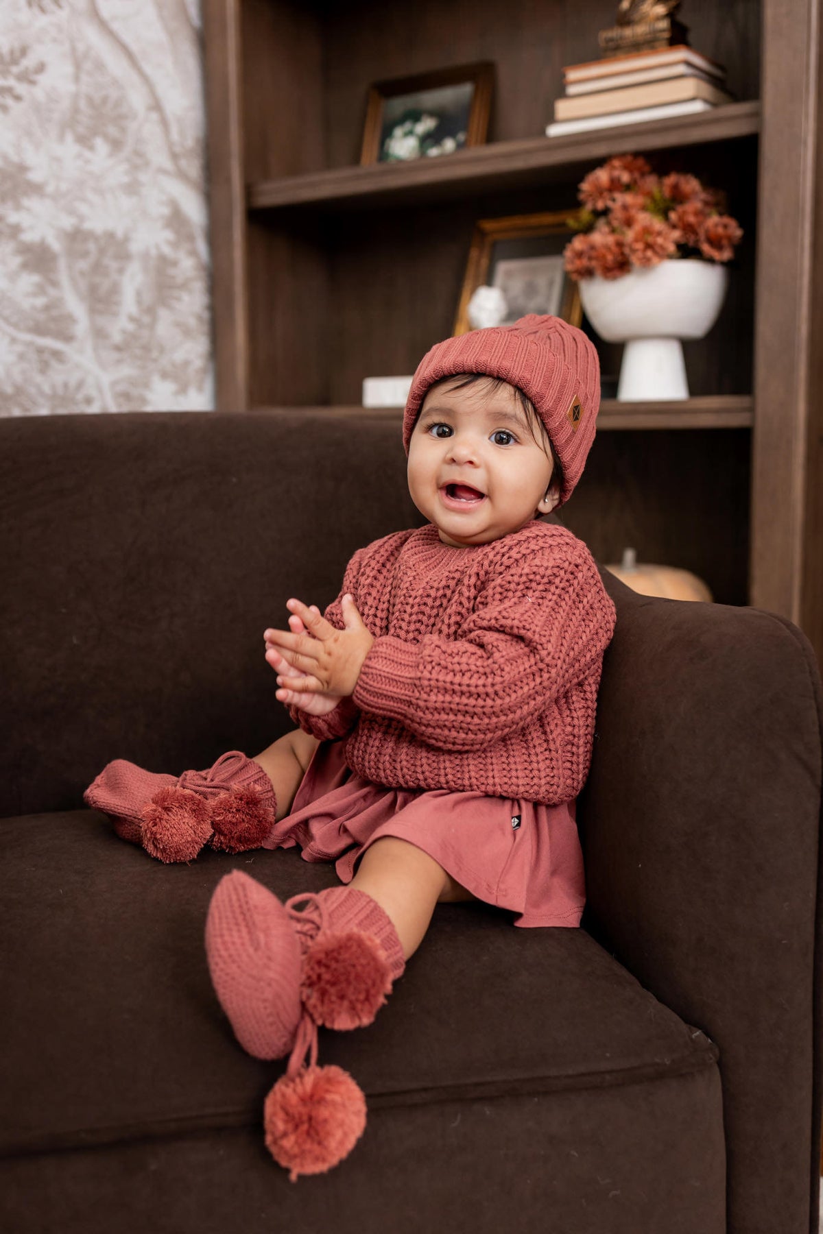 Knit Booties in Ember
