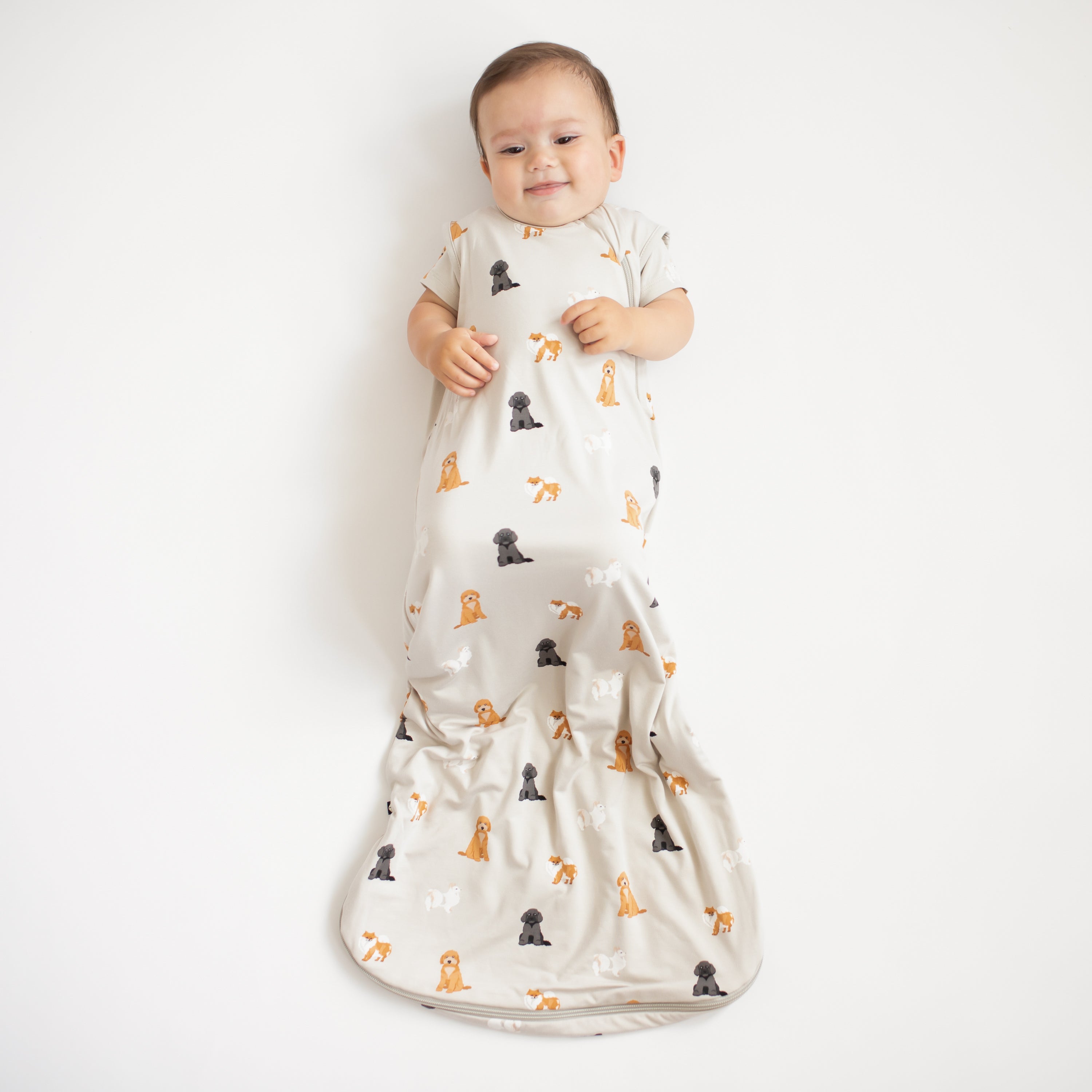 Baby wearing Sleep Bag in Fluffy Dog 0.5