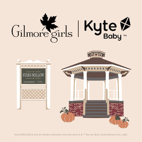 Gilmore Girls x Kyte Baby logo and Gilmore Girls elements