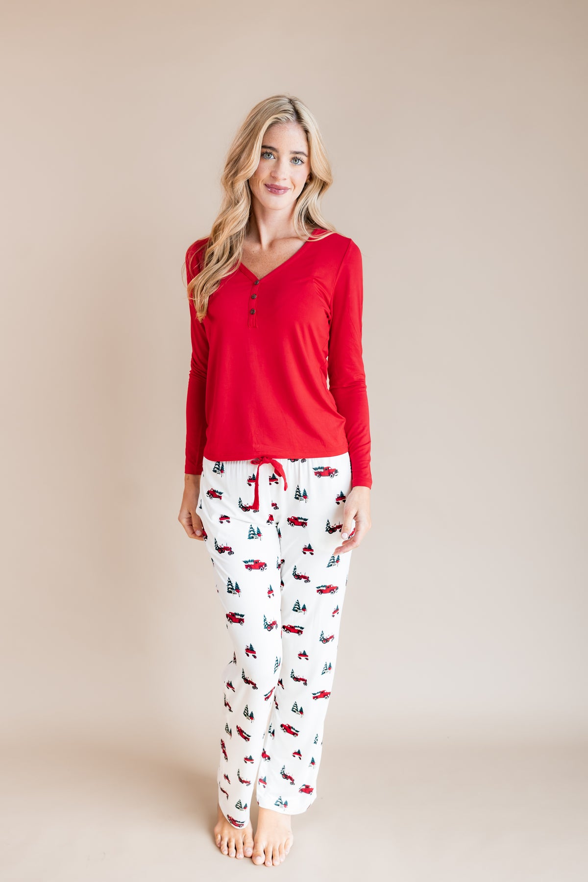 Women's Lounge Pants in Holiday Tree Farm