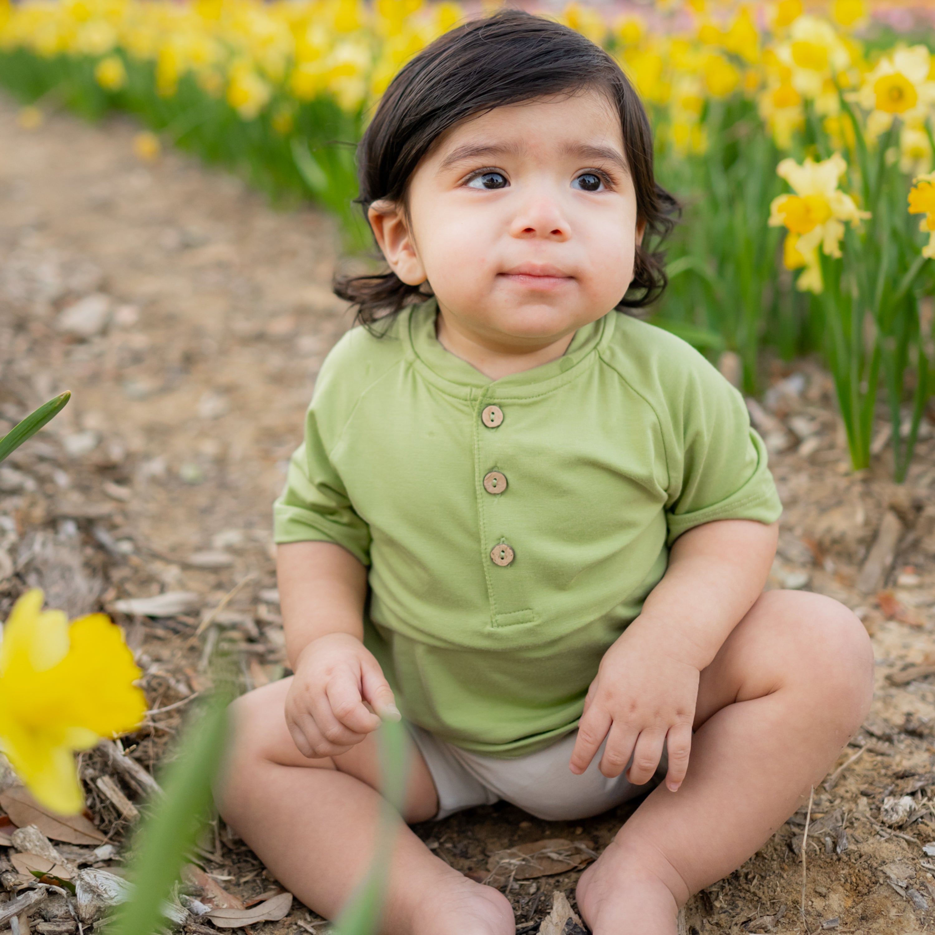 Baby in Short Sleeve Toddler Henley Tee in Honu