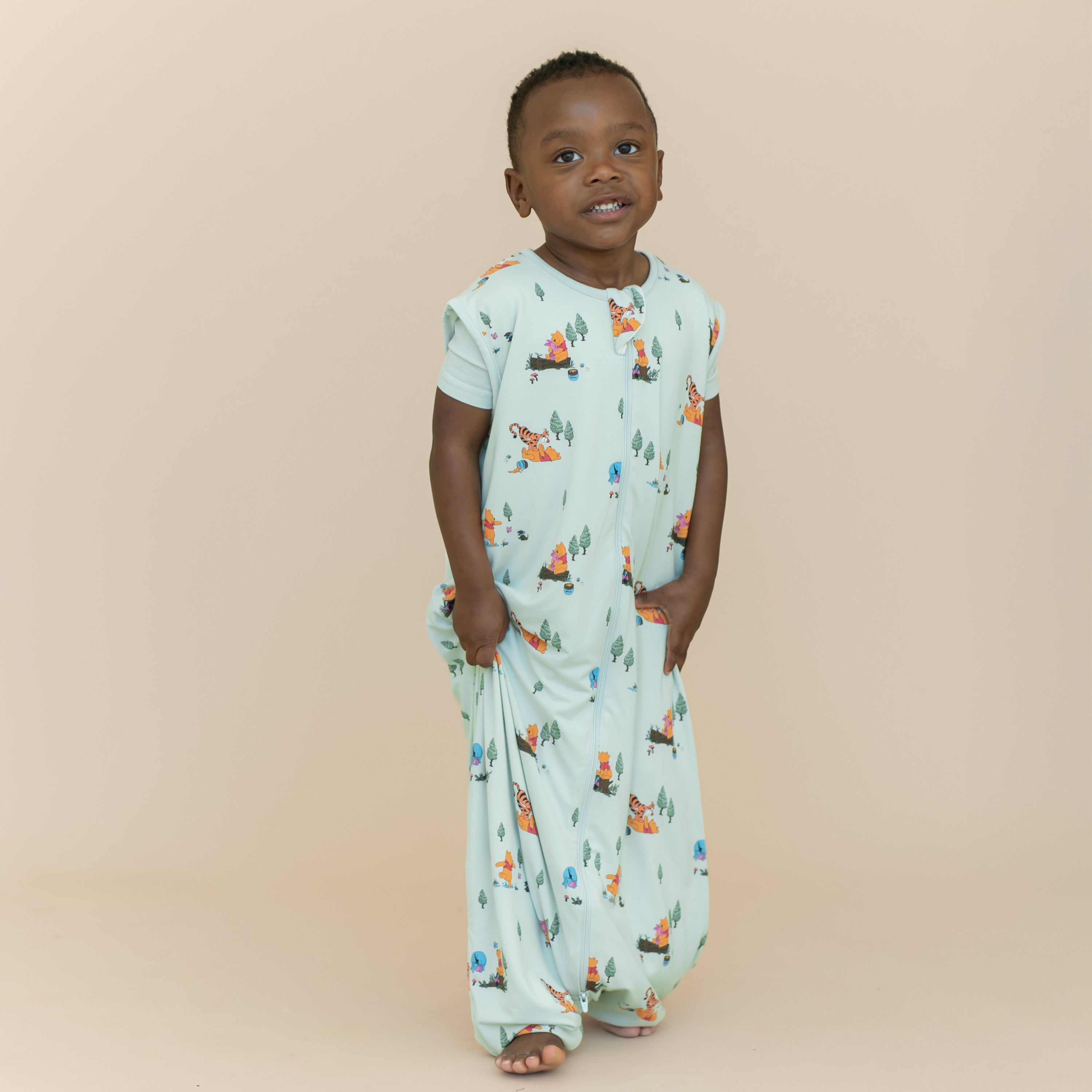 Young boy wearing the Sleep Bag Walker in Winnie the Pooh Hundred Acre Wood 1.0