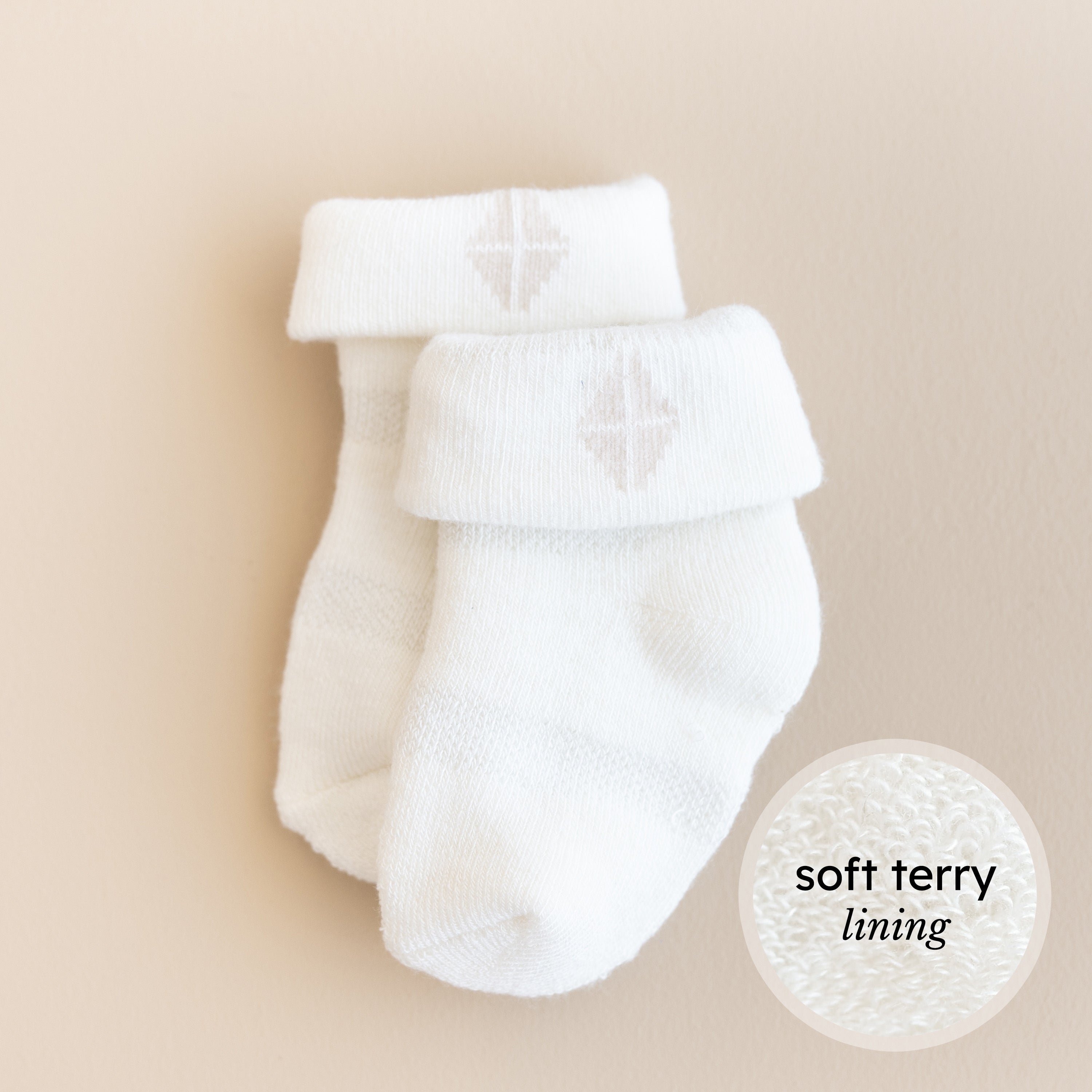 Infant socks with soft terry lining