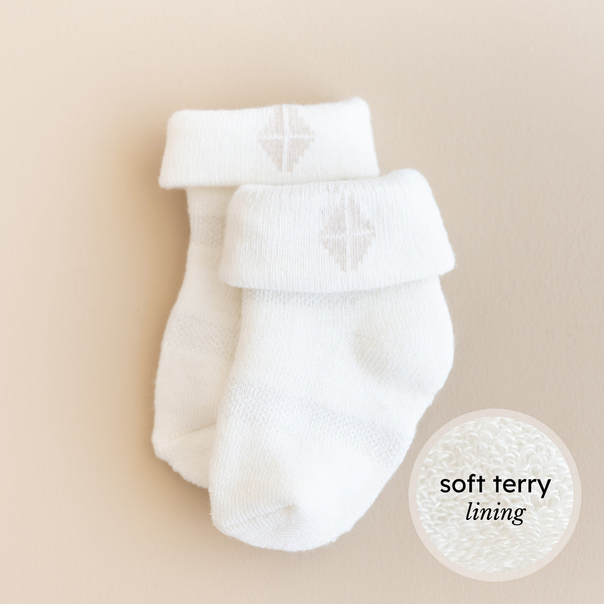 Infant socks with soft terry lining