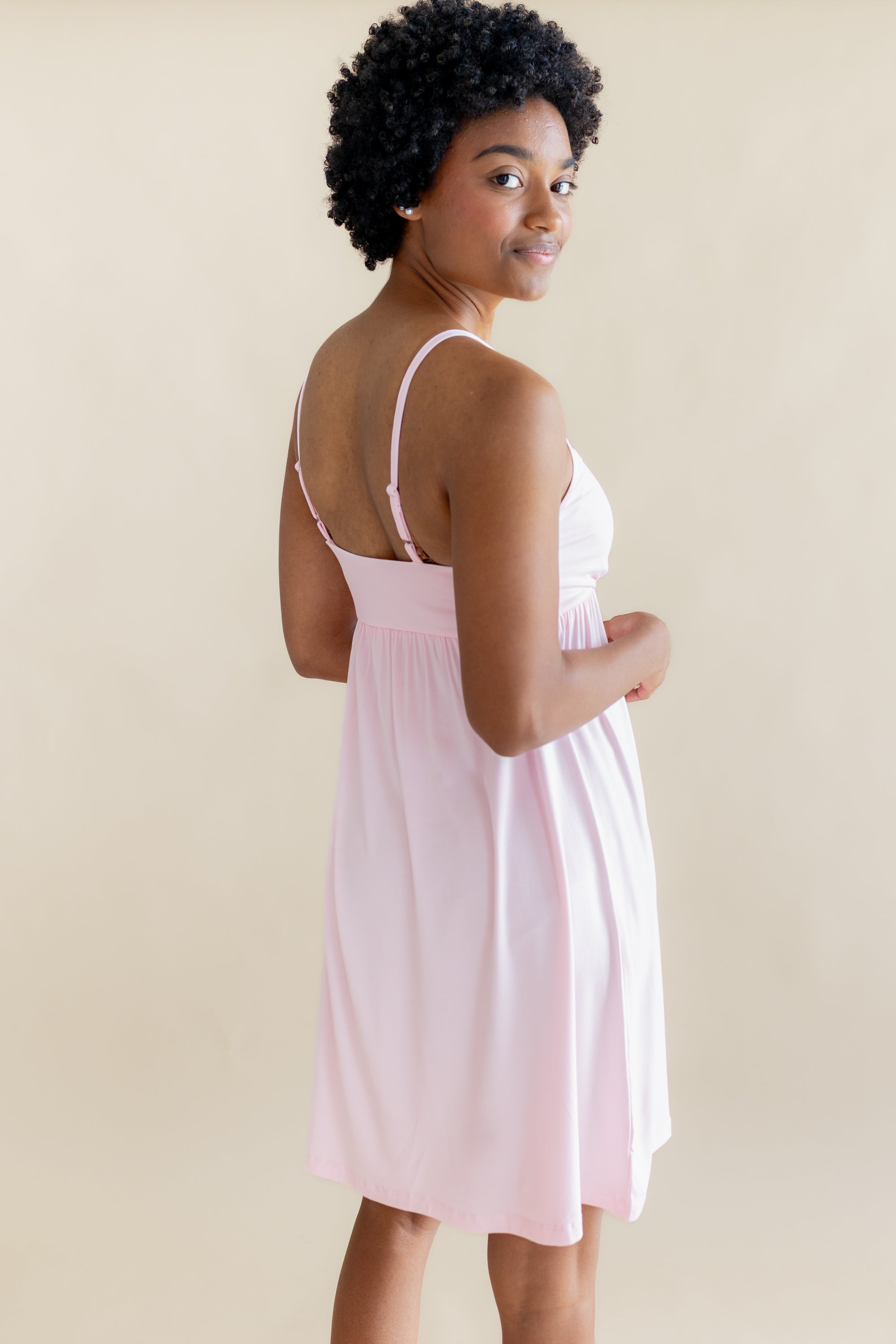 The back of the Women's Nightgown in Sakura showing the two straps