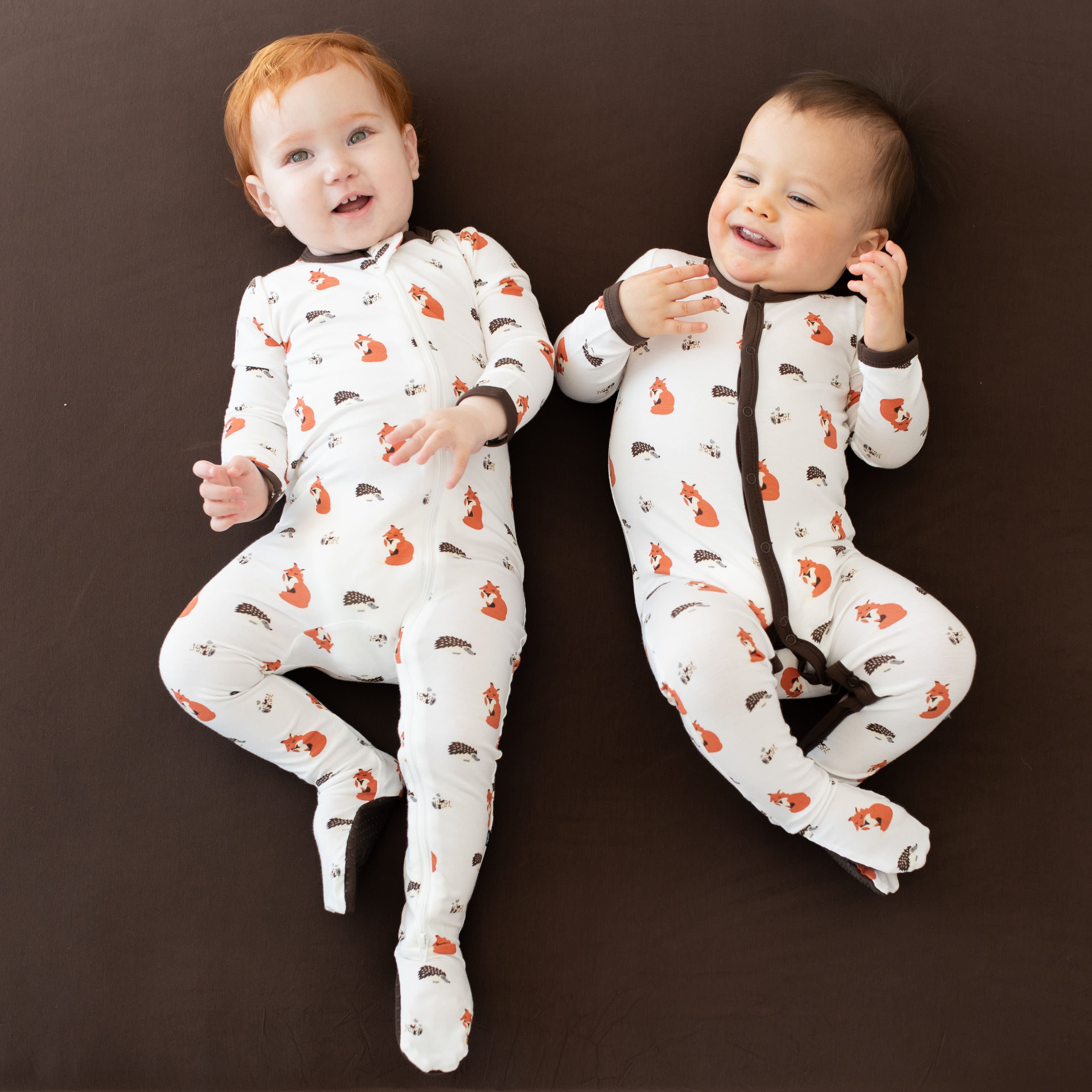 Zippered Footie in Sienna Woodland