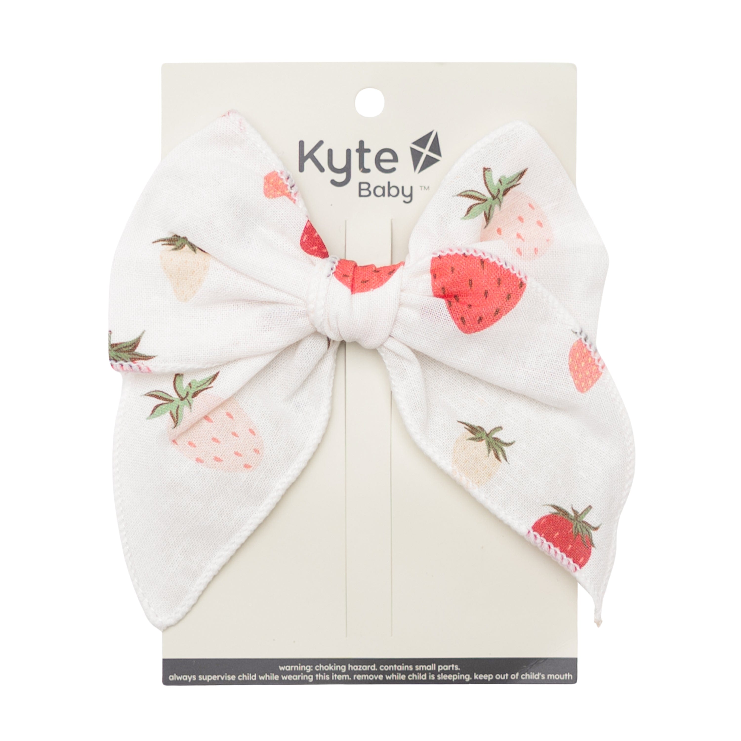 Linen Fable Bow in Strawberry print