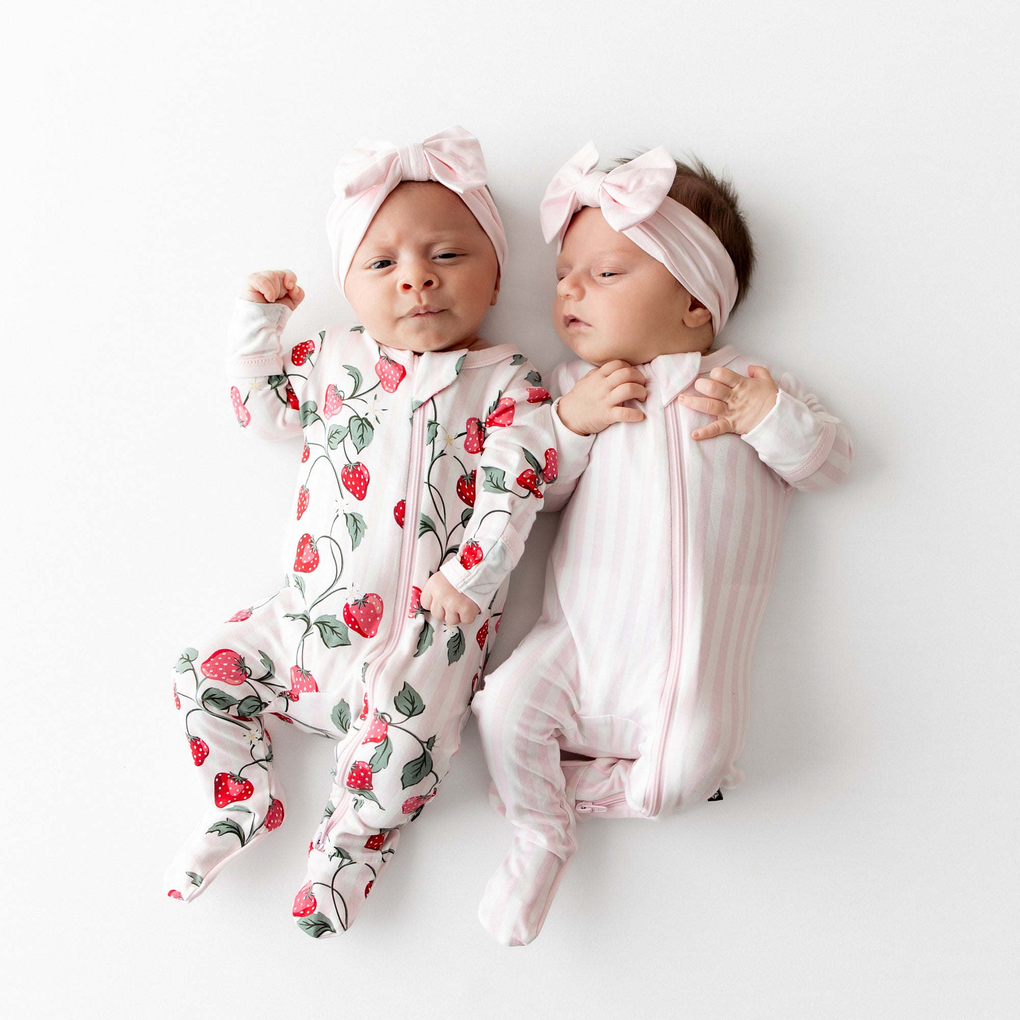 Zippered Footie in Strawberry Fields