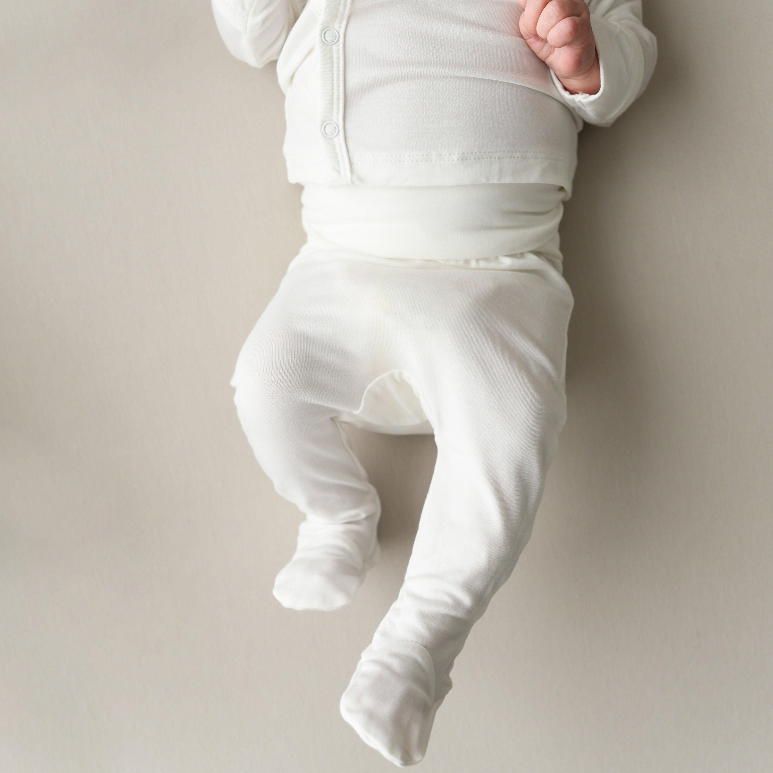 Footie Pants of Take Me Home Set with Bow in Cloud White