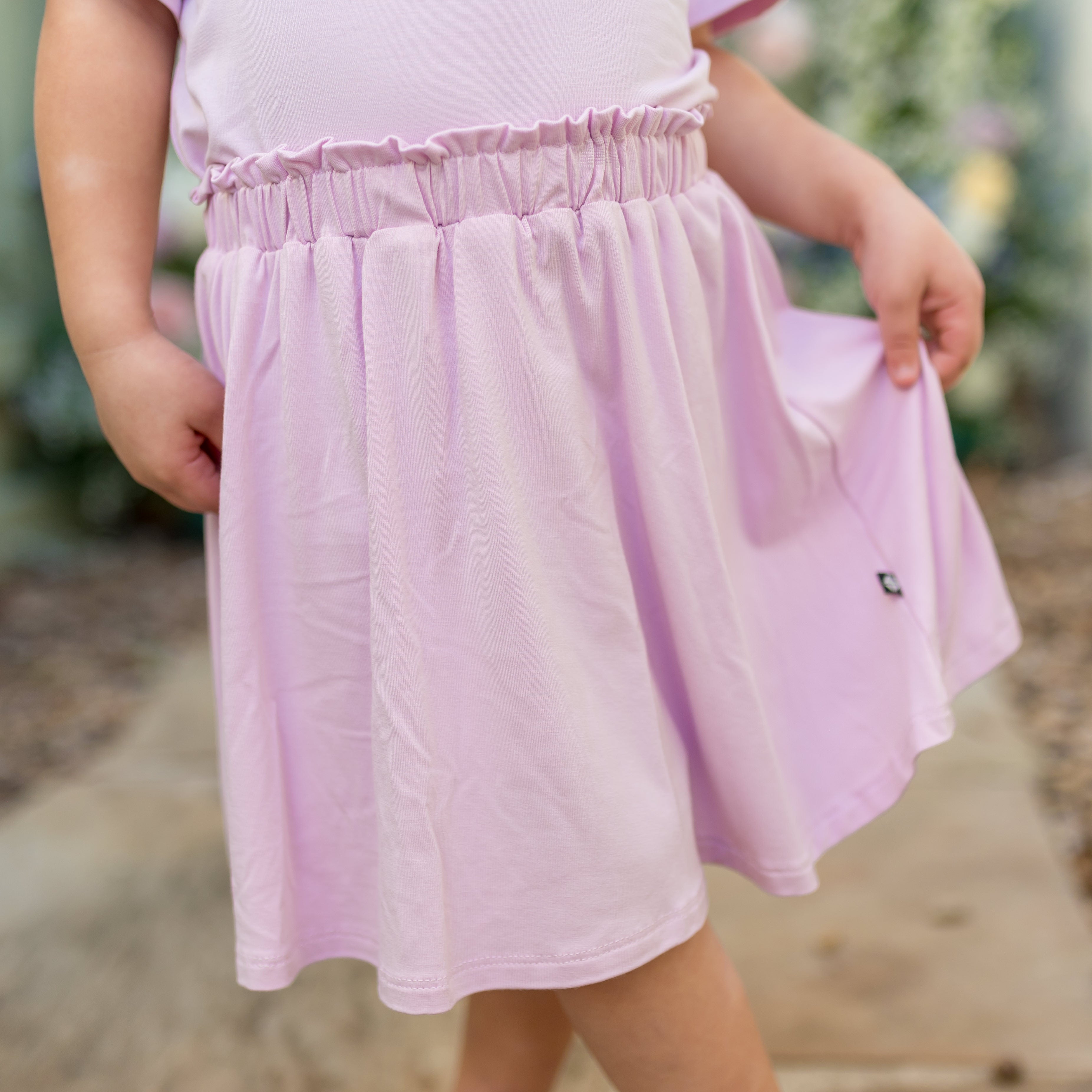 Toddler Skort in Thistle shown on a young model