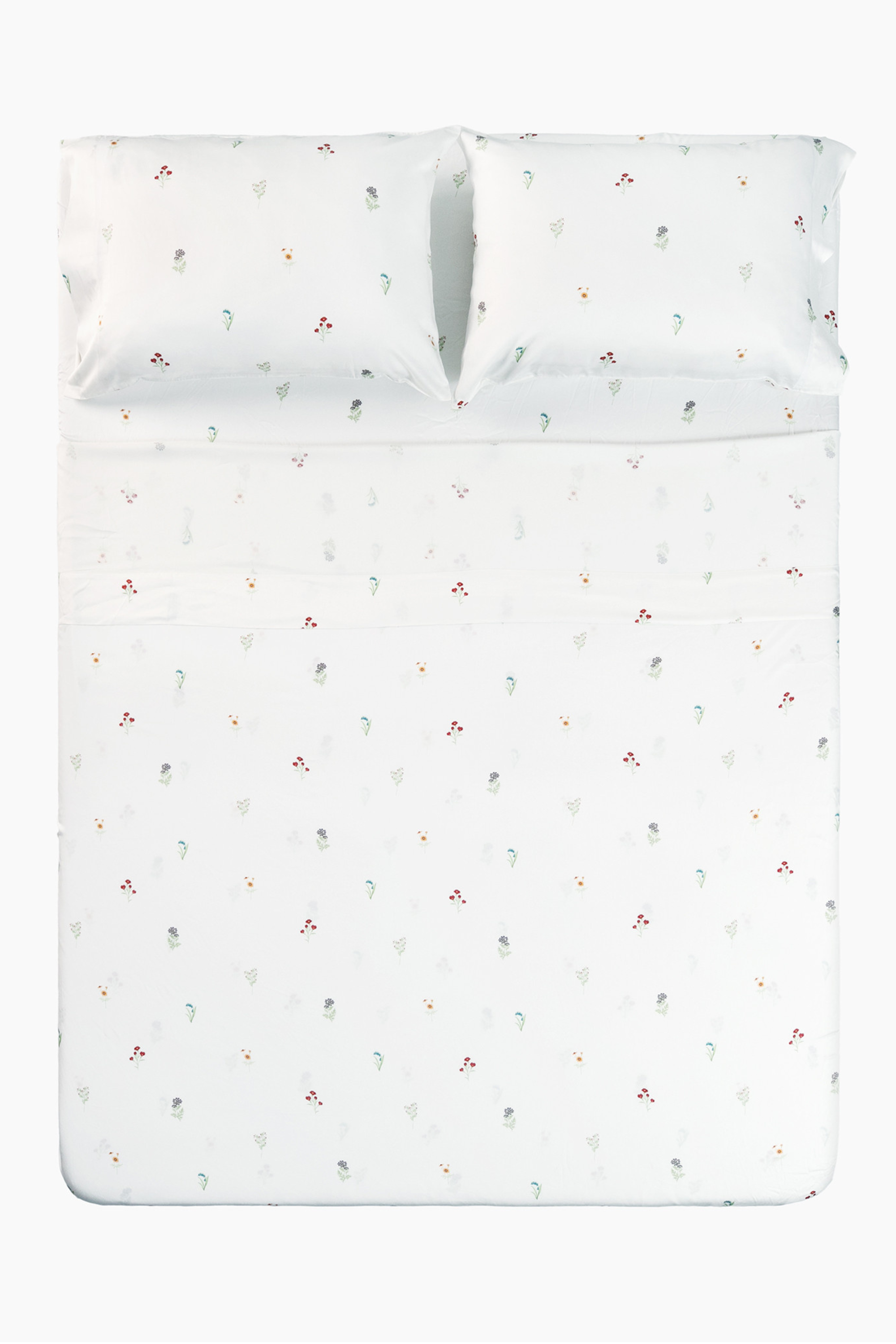 Overhead view of Wildflower bamboo sateen bedding set