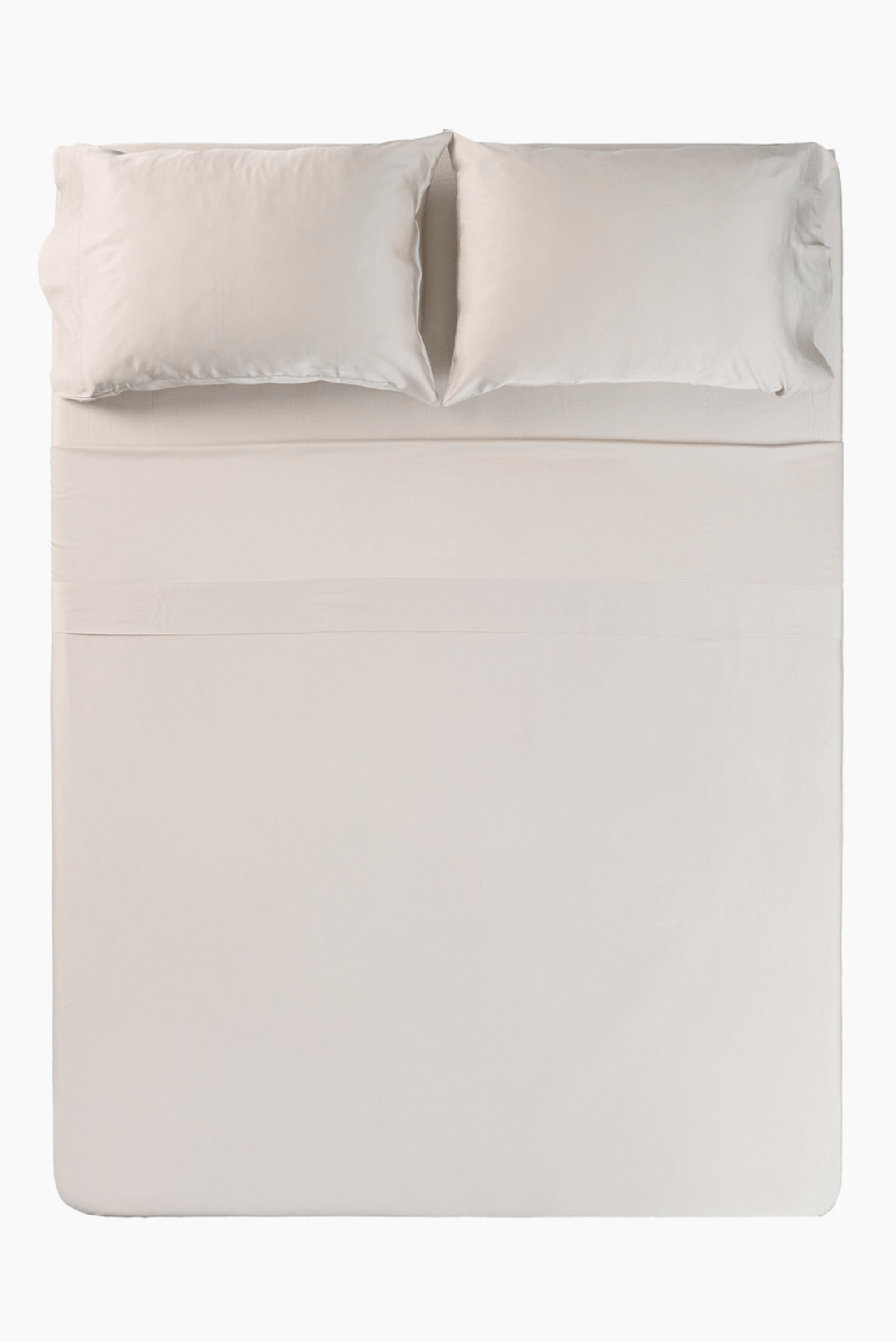 Overhead view of Champagne bamboo sateen bedding set