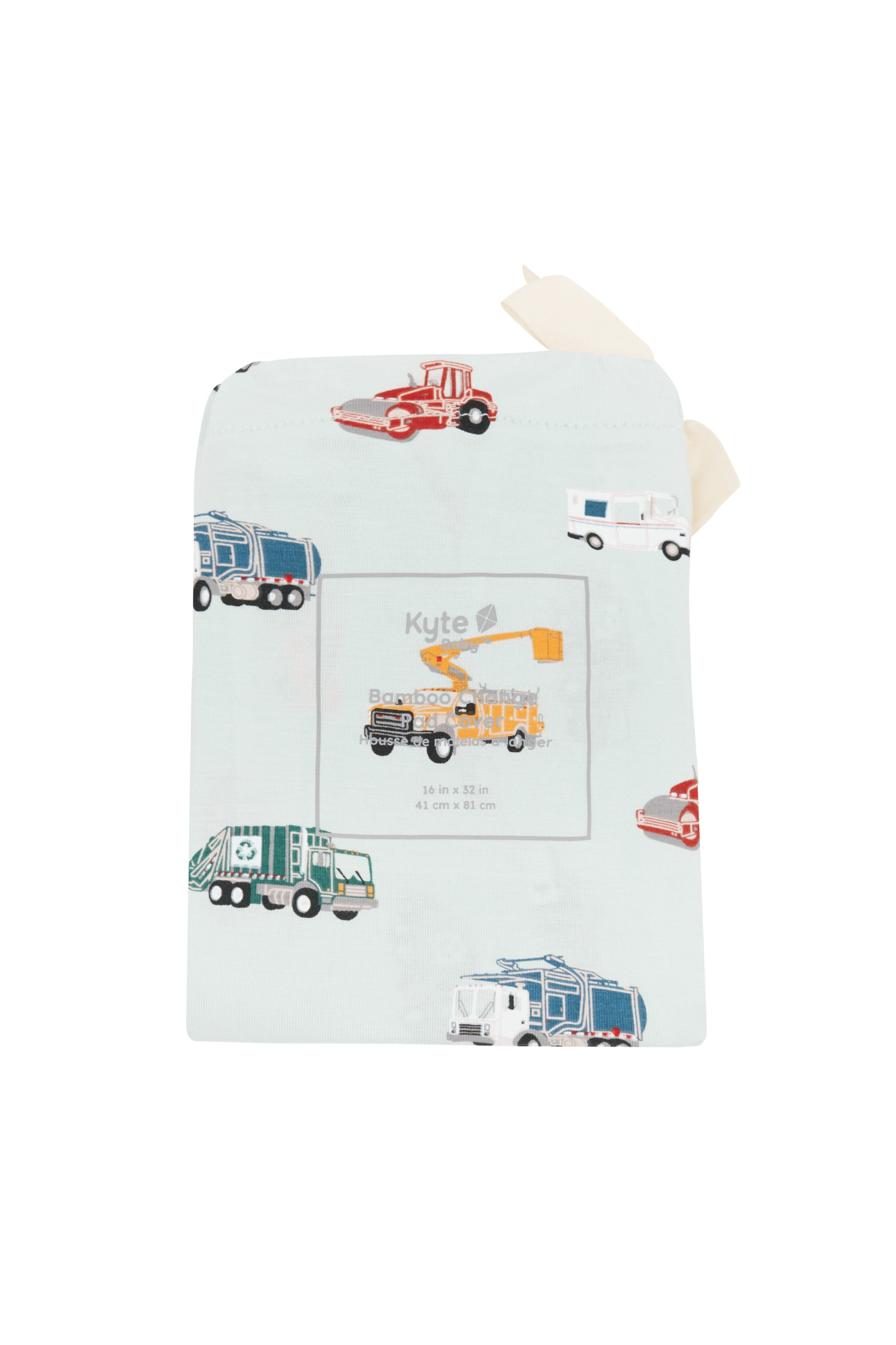 light green change pad cover with vehicle print package