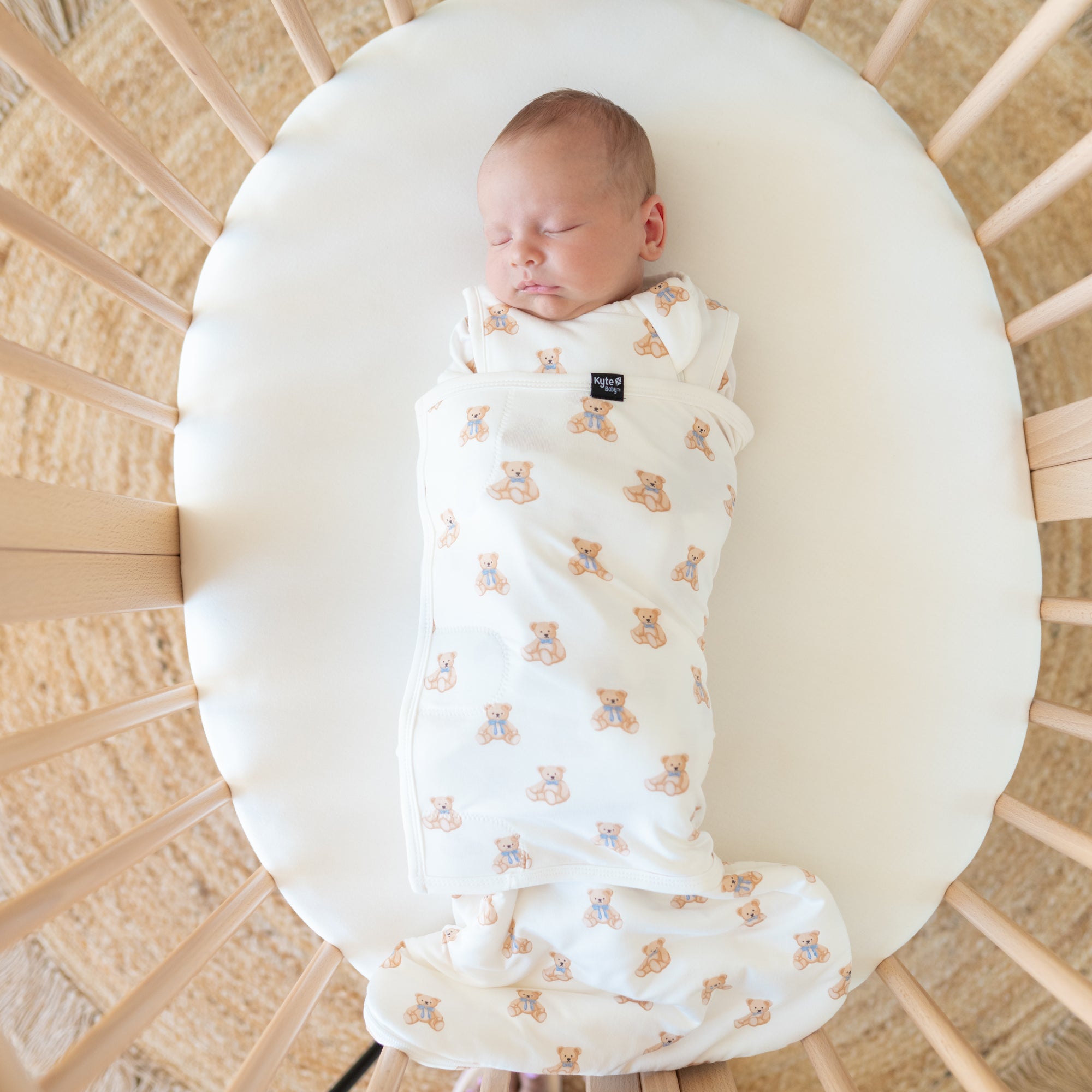 Baby sleeping in Sleep Bag Swaddler in Teddy Bear 1.0