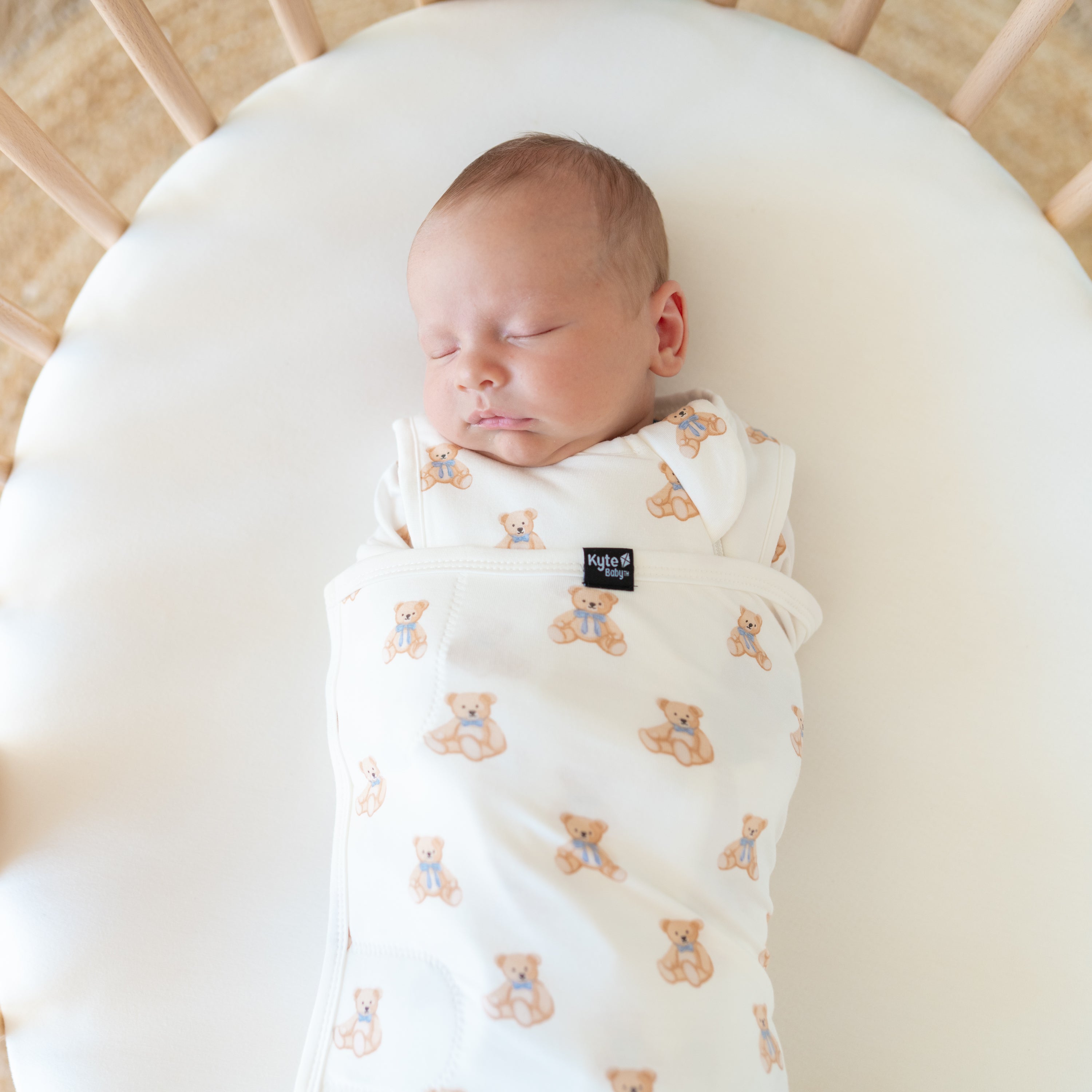 Infant wearing Sleep Bag Swaddler in Teddy Bear TOG 1.0